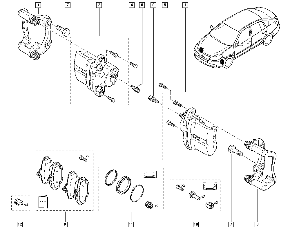 RENAULT 410602192R - Kit pastiglie freno, Freno a disco www.autoricambi360.it