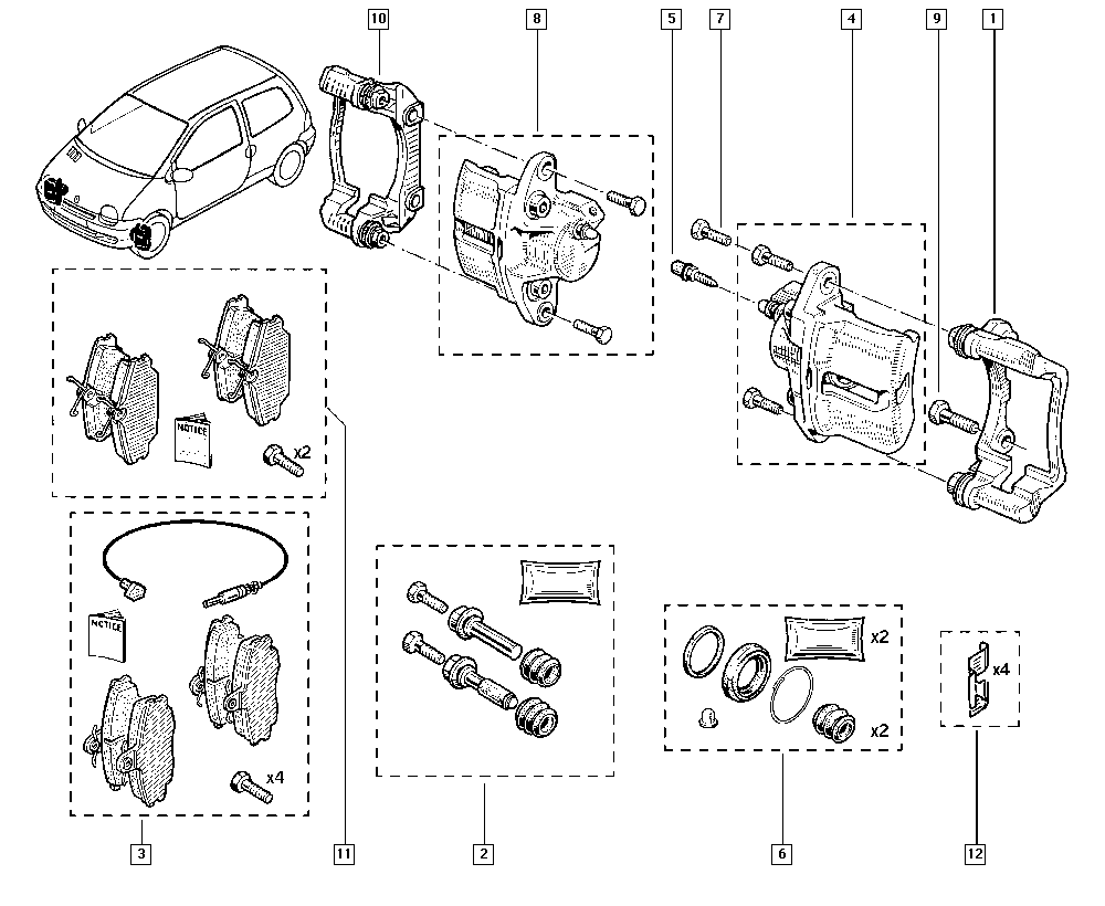 RENAULT 7701209639 - Kit pastiglie freno, Freno a disco www.autoricambi360.it