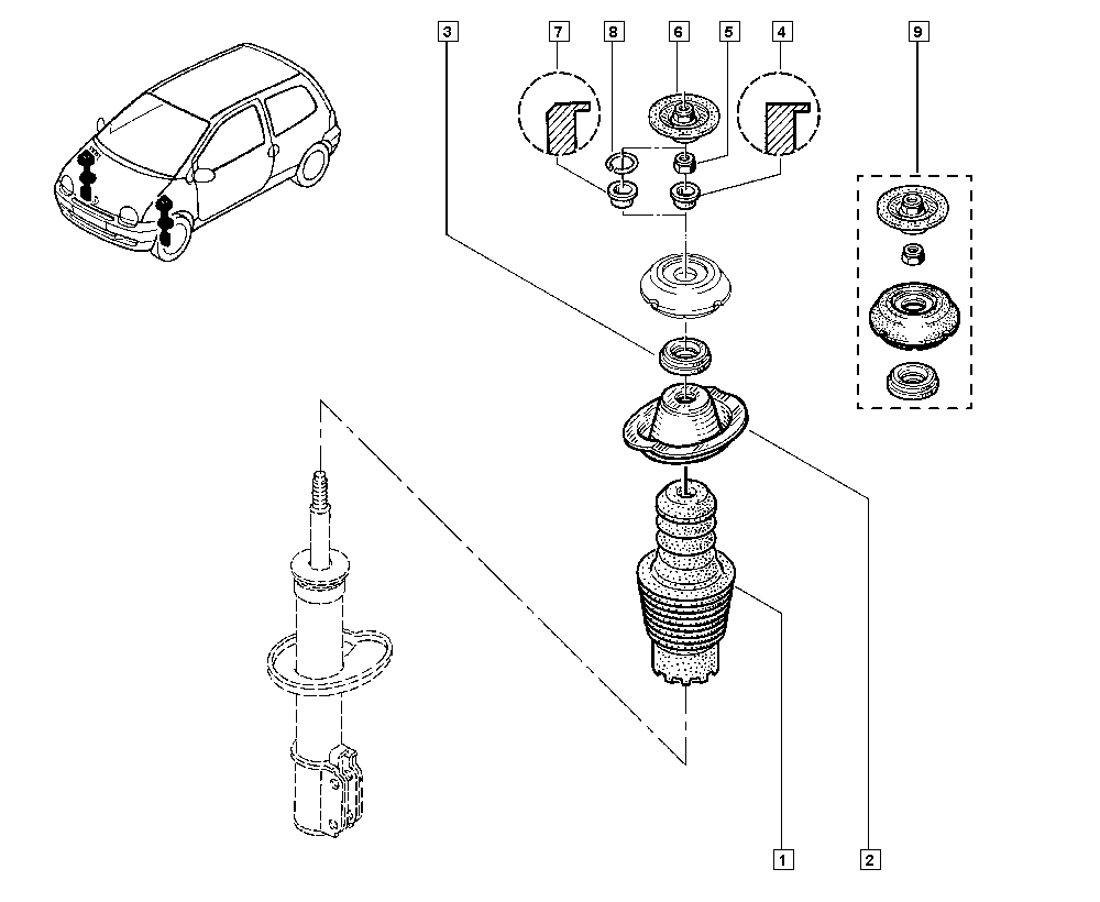RENAULT 7700819237 - Kit parapolvere, Ammortizzatore www.autoricambi360.it