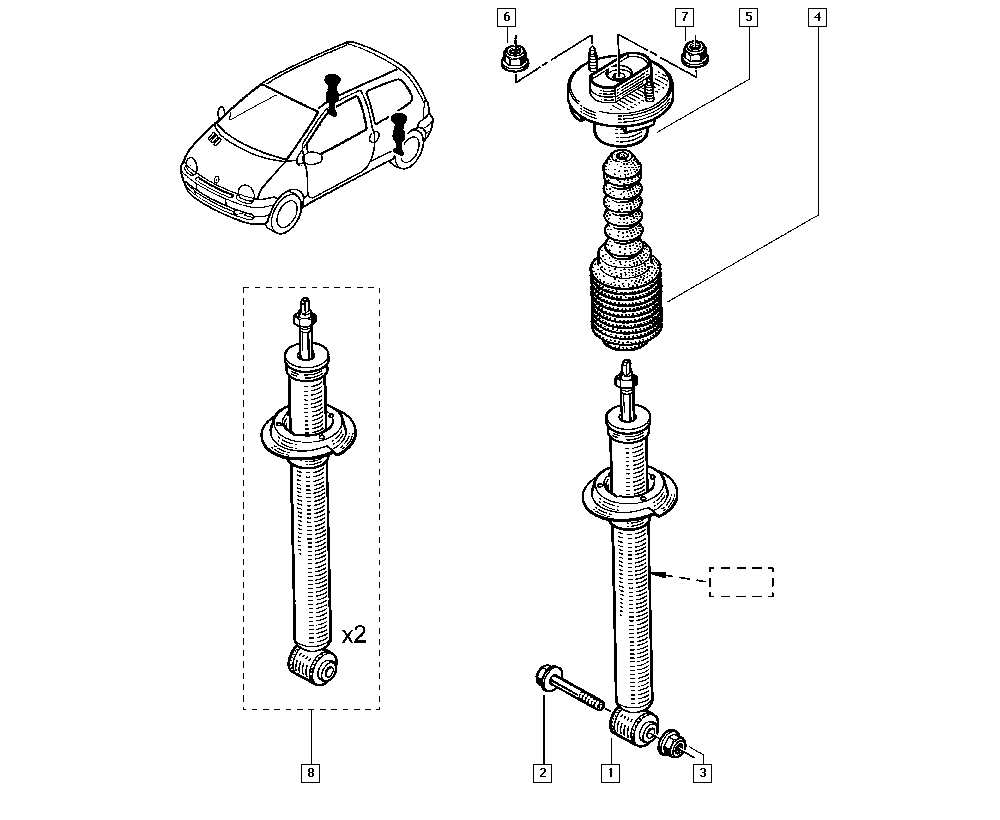 RENAULT 82 00 377 364 - Ammortizzatore www.autoricambi360.it