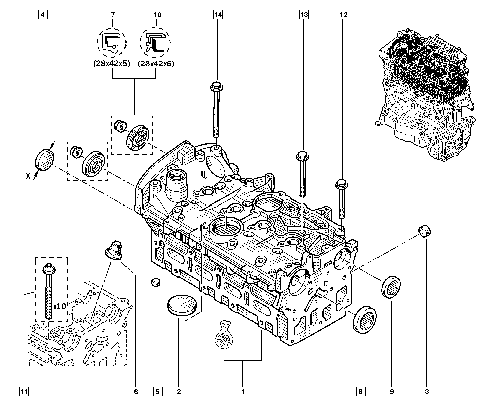 RENAULT 77 00 274 026 - Tappo, Albero portabilanciere - Foro per montaggio www.autoricambi360.it