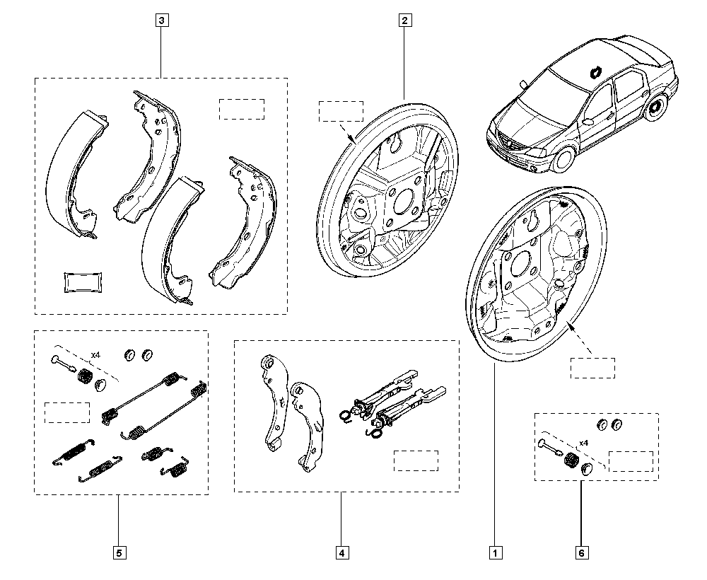 RENAULT 60 01 551 409 - Kit ganasce freno www.autoricambi360.it