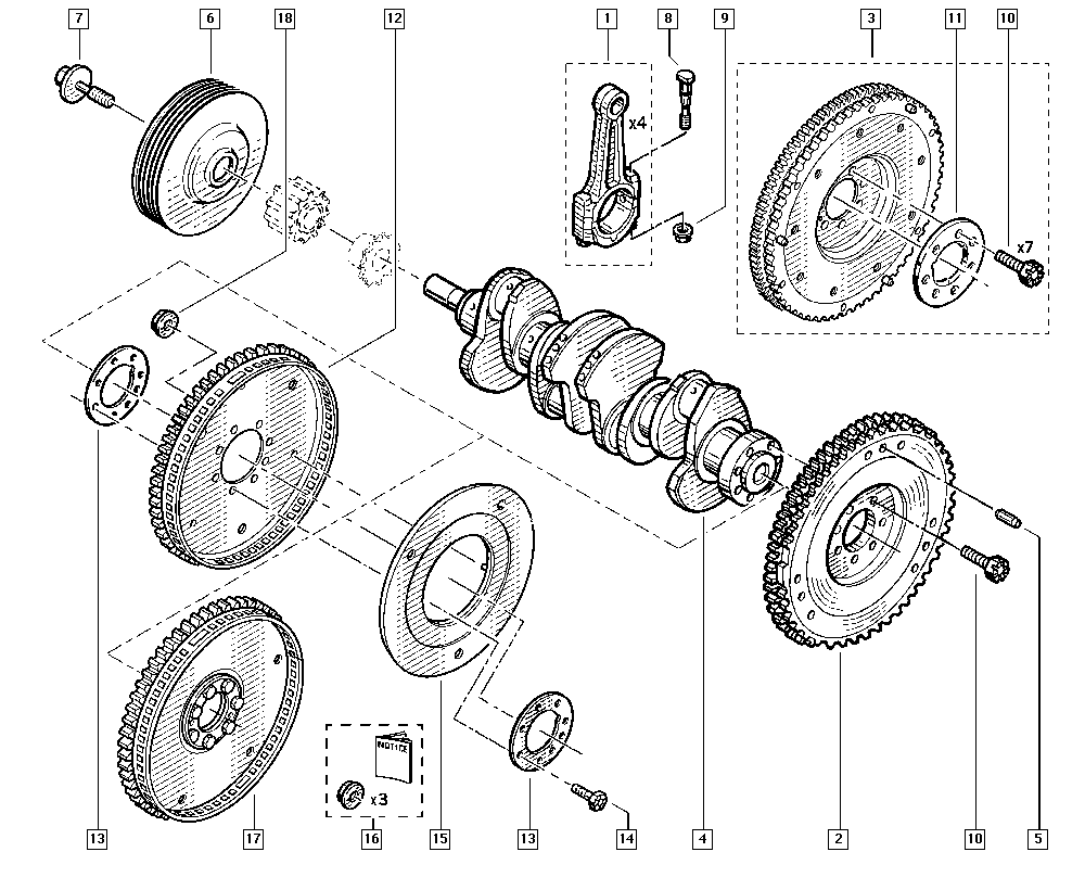 RENAULT 123033245R - Puleggia cinghia, Albero a gomiti www.autoricambi360.it