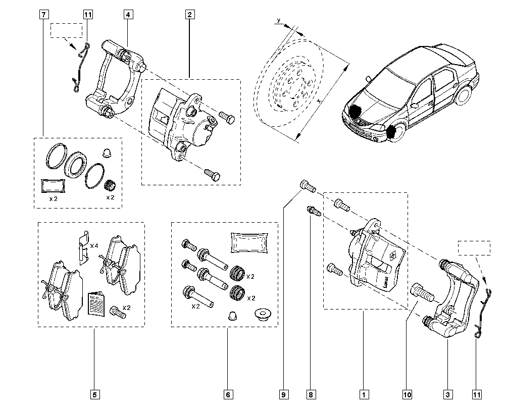 RENAULT 7701209639 - Kit pastiglie freno, Freno a disco www.autoricambi360.it