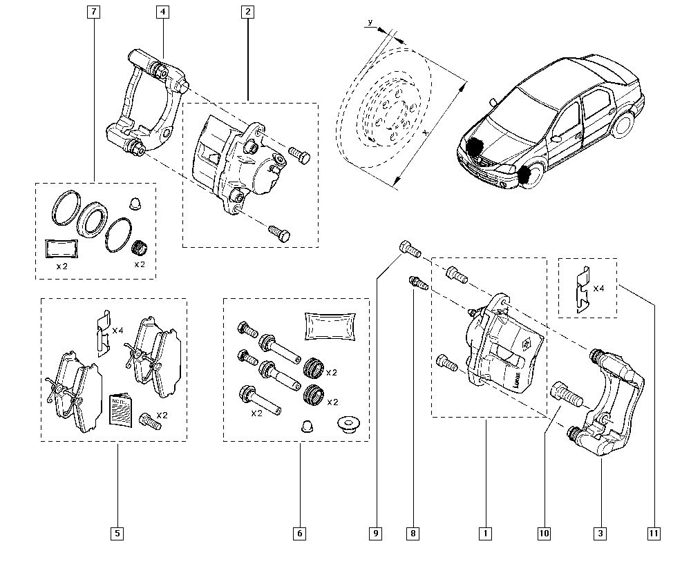 RENAULT 7701209639 - Kit pastiglie freno, Freno a disco www.autoricambi360.it
