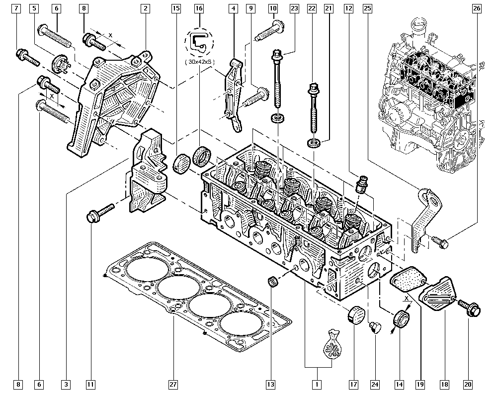 RENAULT 77 00 274 026 - Tappo, Albero portabilanciere - Foro per montaggio www.autoricambi360.it
