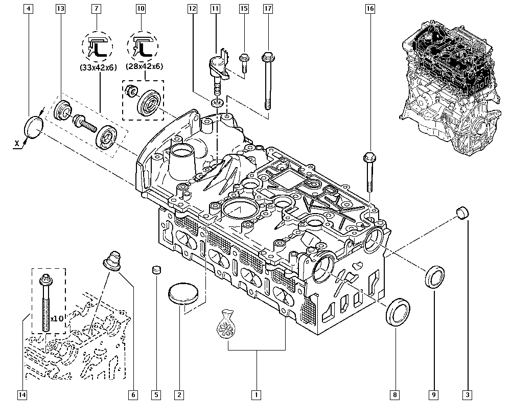 RENAULT 77 00 274 026 - Tappo, Albero portabilanciere - Foro per montaggio www.autoricambi360.it