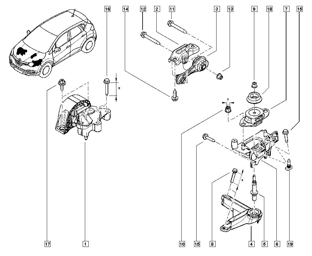 RENAULT 11 22 052 17R - Sospensione, Motore www.autoricambi360.it