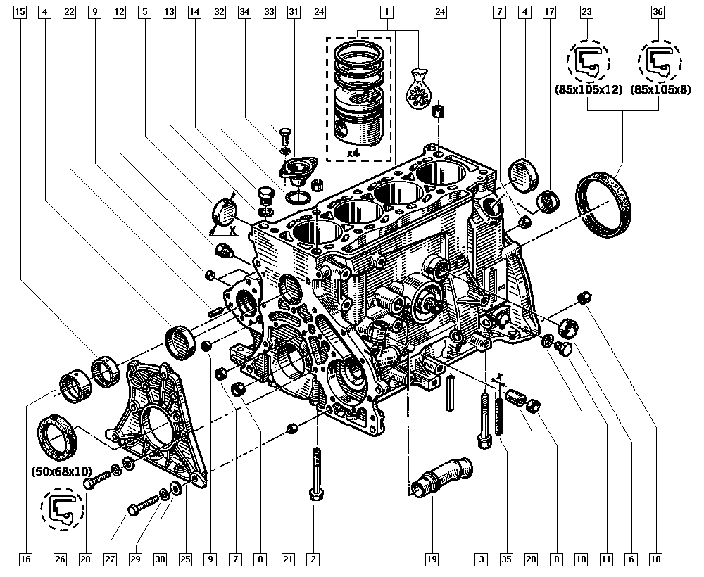 RENAULT 77 03 087 190 - Paraolio, Albero a gomiti www.autoricambi360.it