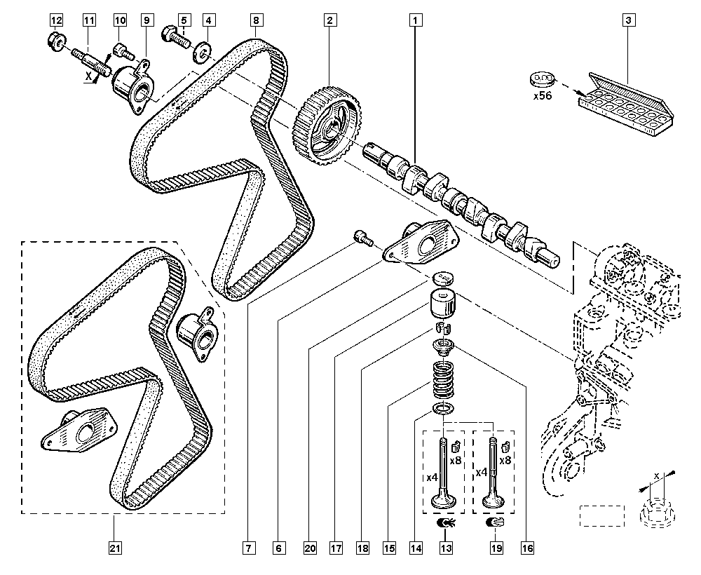 RENAULT 77 00 863 112 - Galoppino / Guidacinghia, Cinghia dentata www.autoricambi360.it
