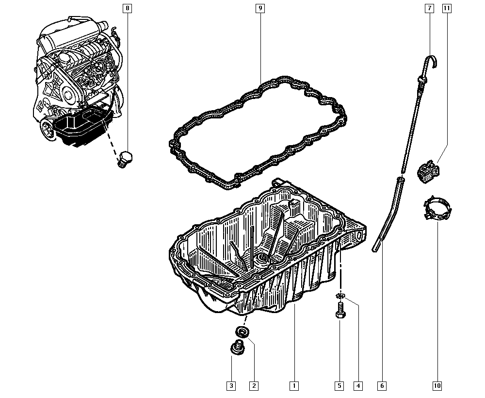 RENAULT 77 00 859 751 - Guarnizione, Coppa olio www.autoricambi360.it