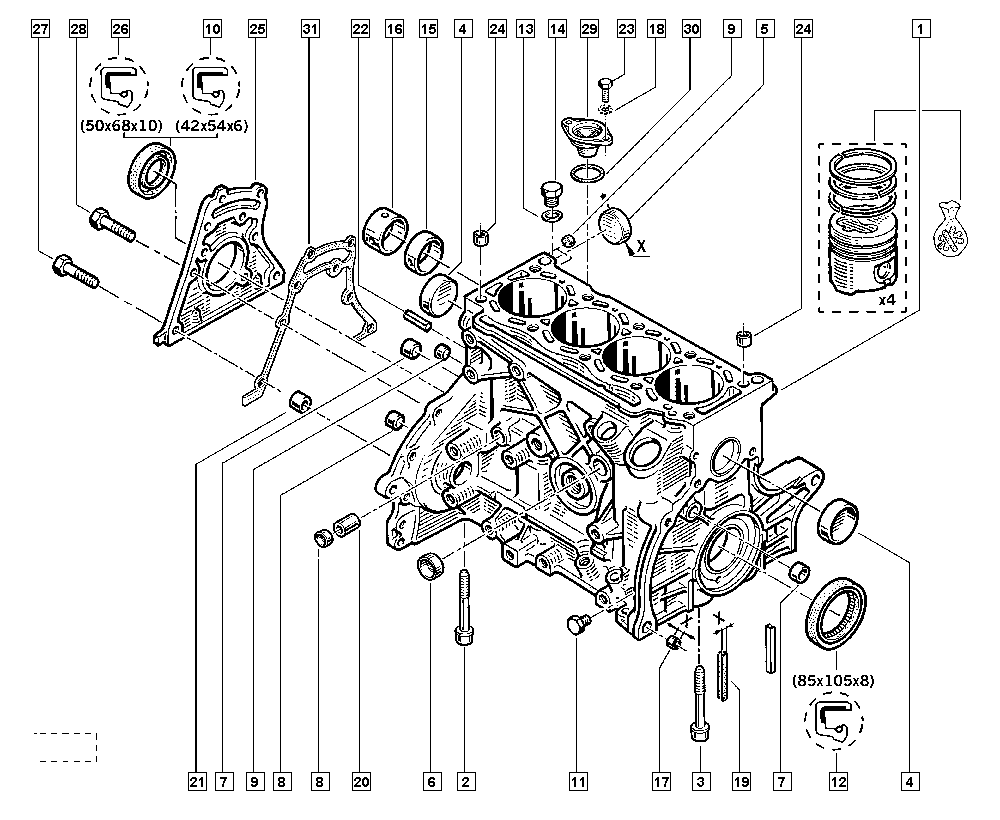 RENAULT 77 03 087 190 - Paraolio, Albero a gomiti www.autoricambi360.it