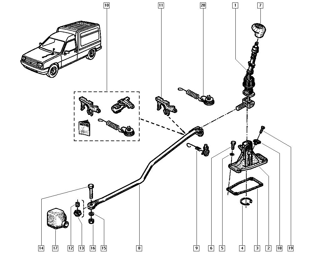 RENAULT 77 01 468 199 - Kit riparazione, Leva cambio www.autoricambi360.it