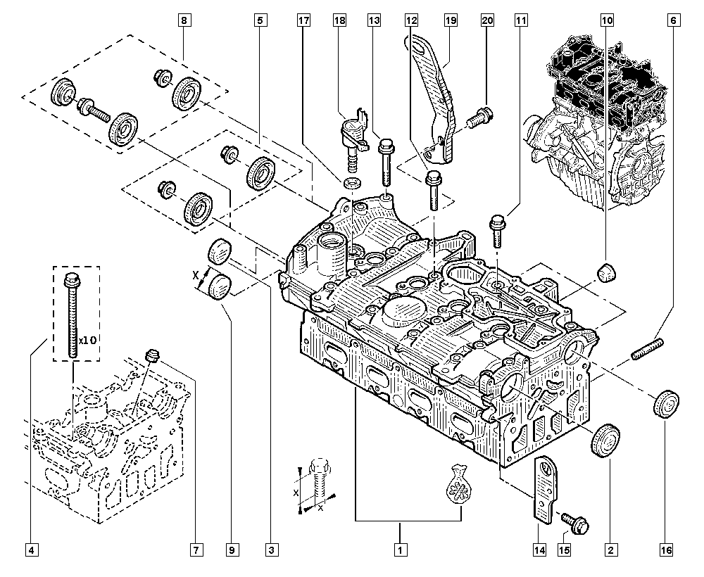 RENAULT 77 00 106 271 - Tappo, Albero portabilanciere - Foro per montaggio www.autoricambi360.it