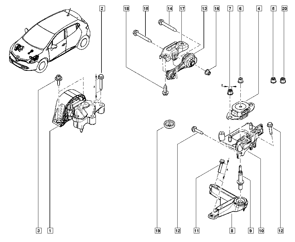 RENAULT 11 22 052 17R - Sospensione, Motore www.autoricambi360.it