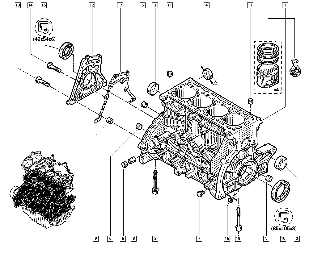 Elring 711.720 - Paraolio, Albero a gomiti www.autoricambi360.it