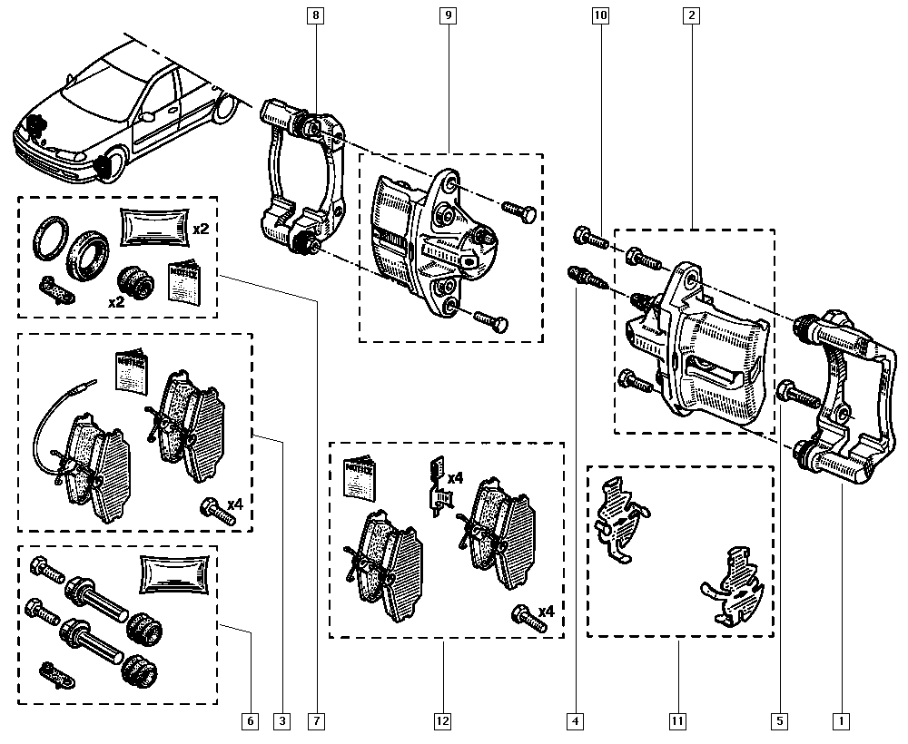 RENAULT 7701209380 - Kit pastiglie freno, Freno a disco www.autoricambi360.it