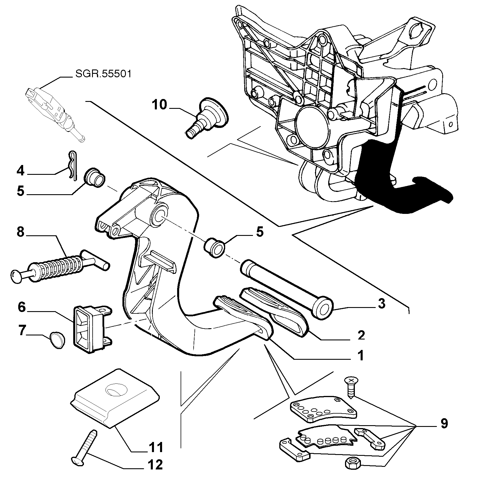 FCA 46755869 - Rivestimento pedale, Pedale frizione www.autoricambi360.it