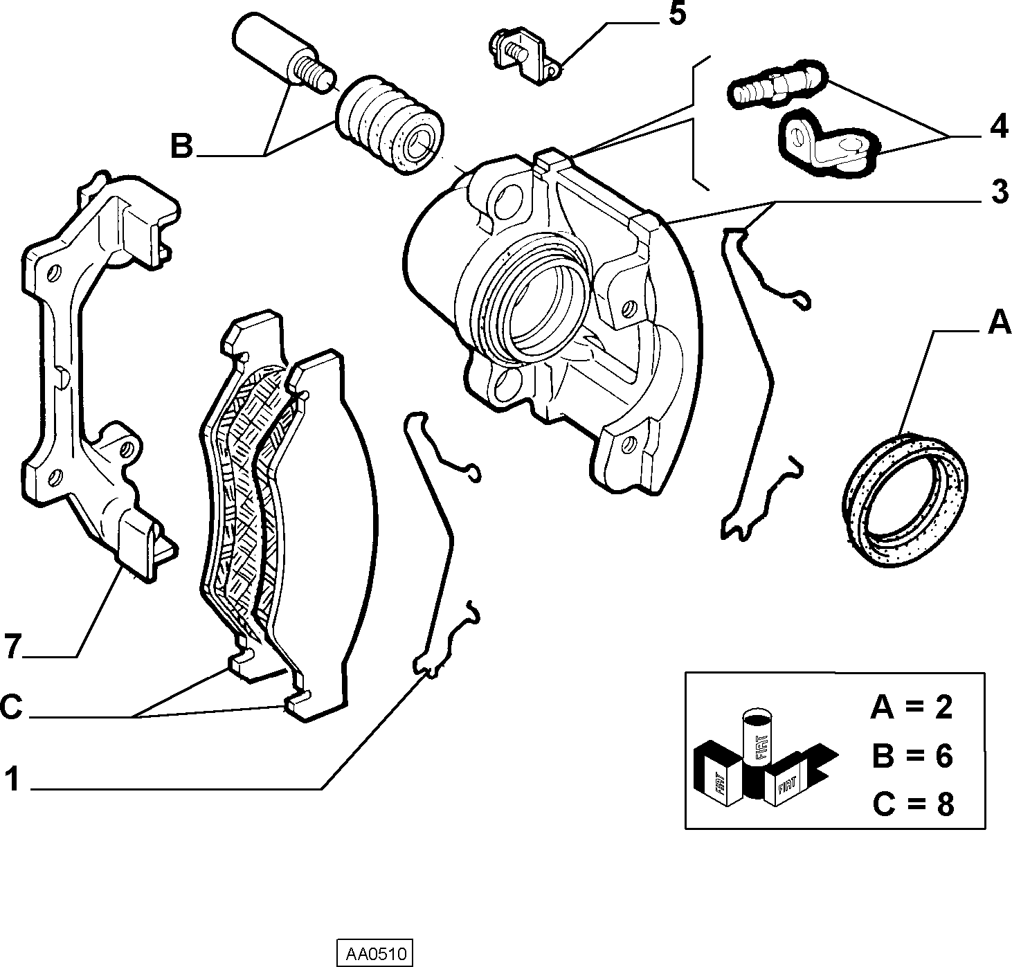 FCA 71772208 - Kit pastiglie freno, Freno a disco www.autoricambi360.it