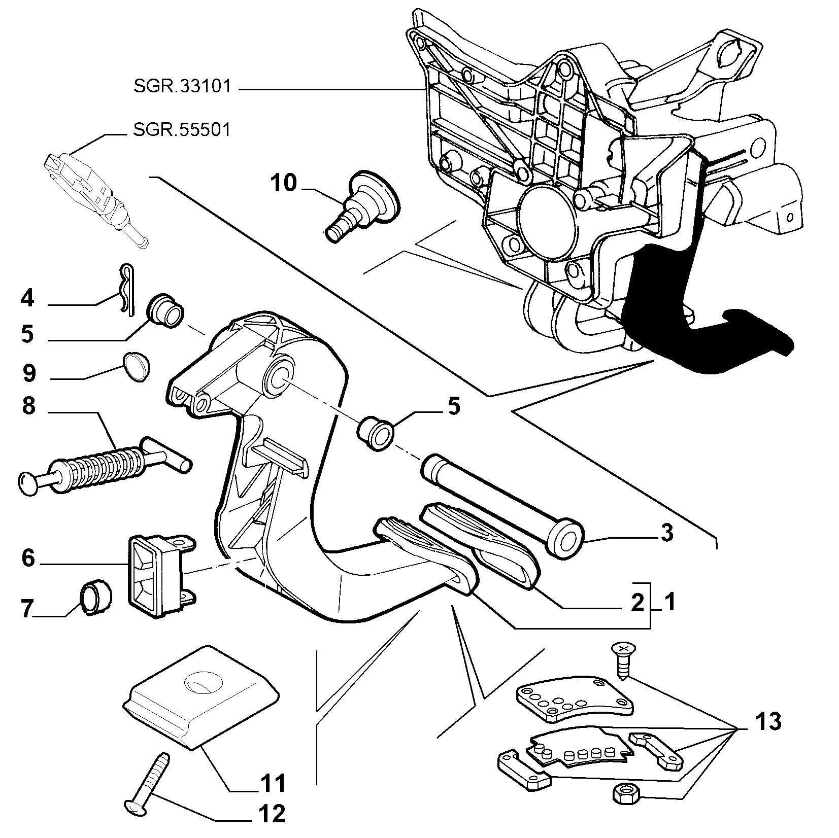 FCA 46755869 - Rivestimento pedale, Pedale frizione www.autoricambi360.it