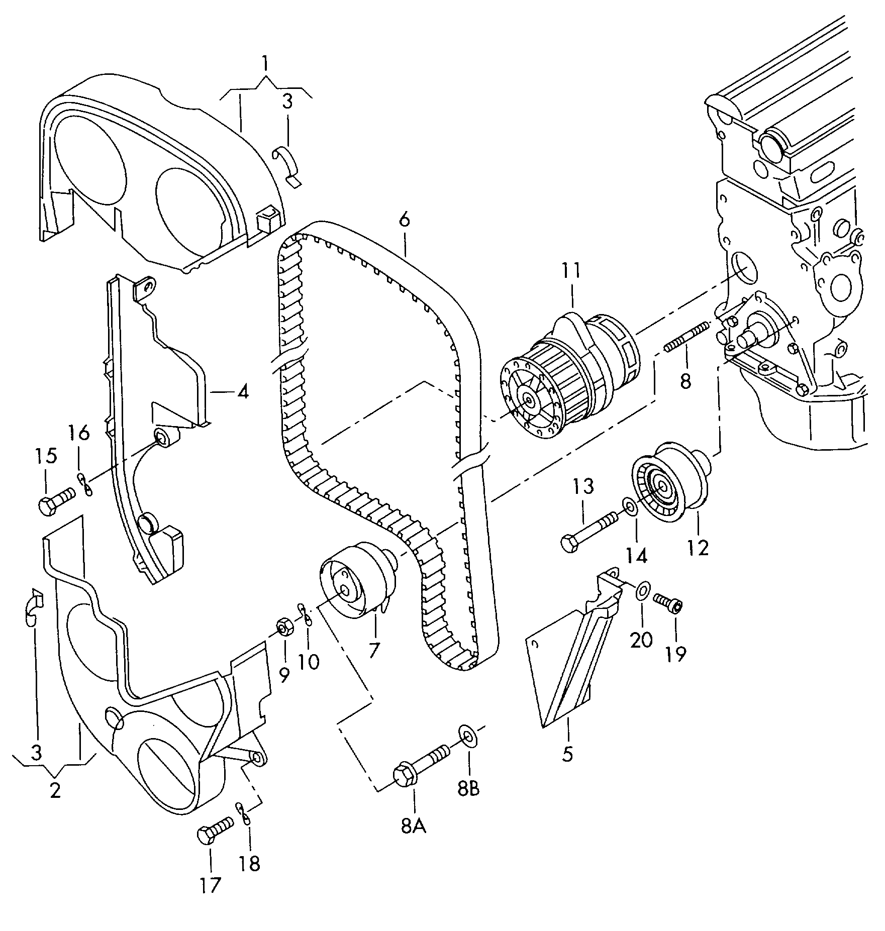 VAG N 010 361 13 - Kit cinghie dentate www.autoricambi360.it