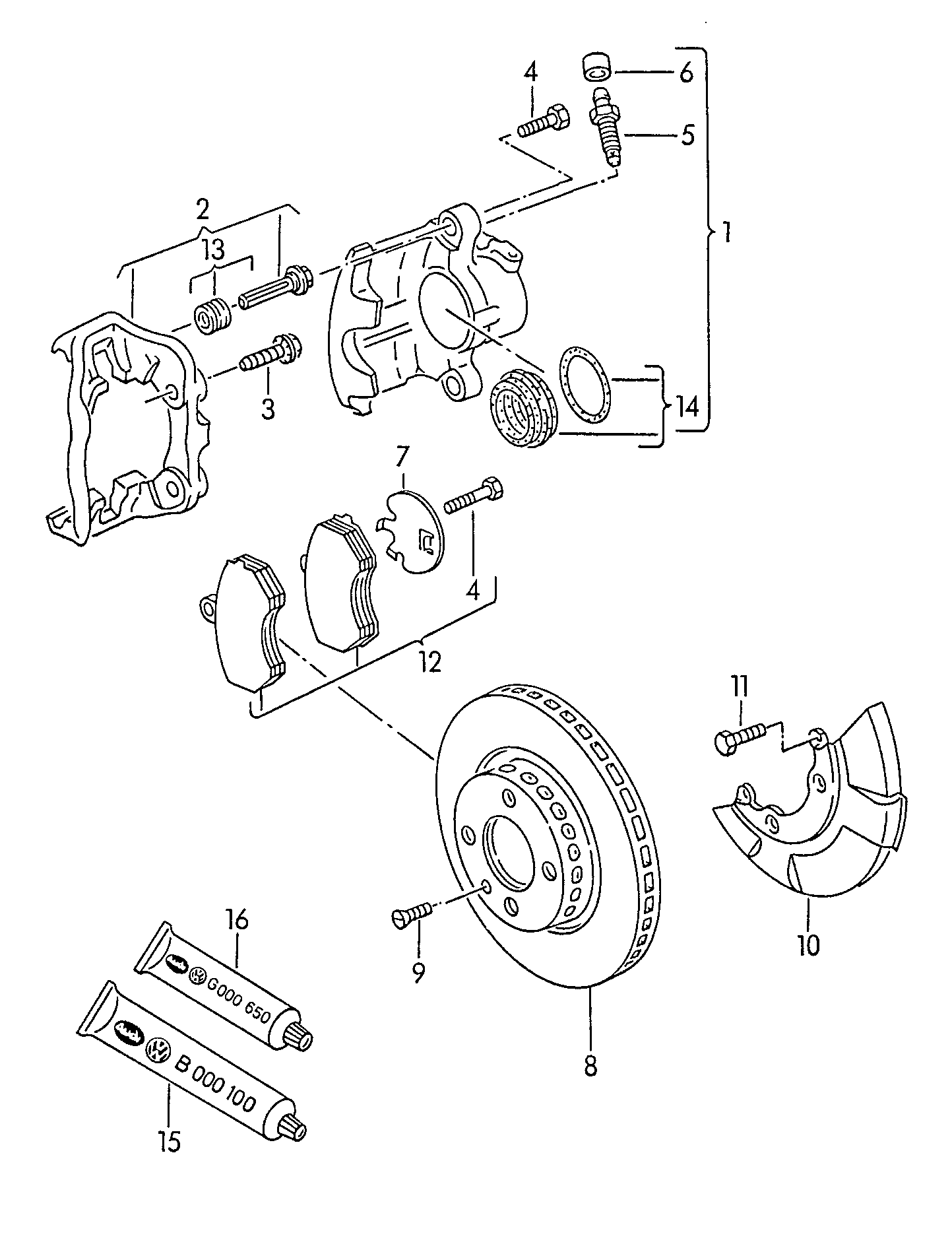 VAG 357698151B - Kit pastiglie freno, Freno a disco www.autoricambi360.it