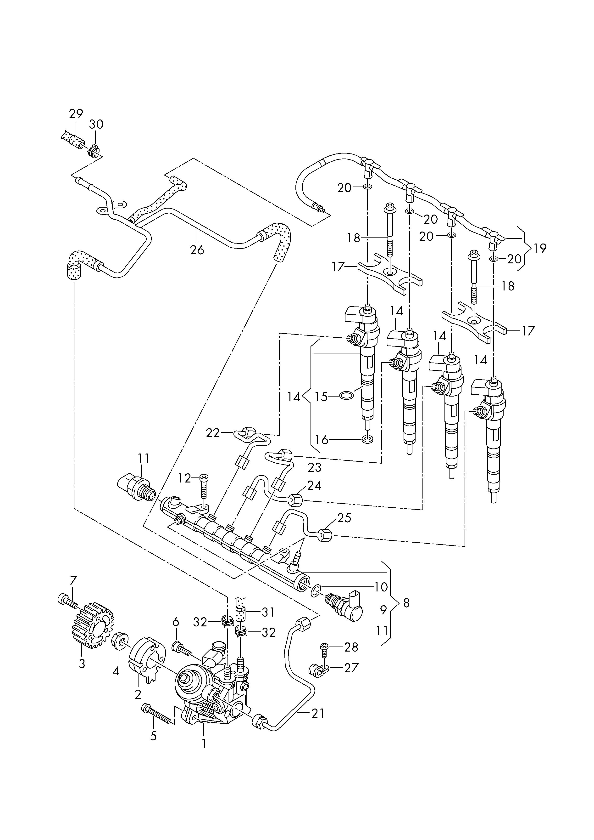 VAG 03L 906 054 A - Sensore, Pressione carburante www.autoricambi360.it