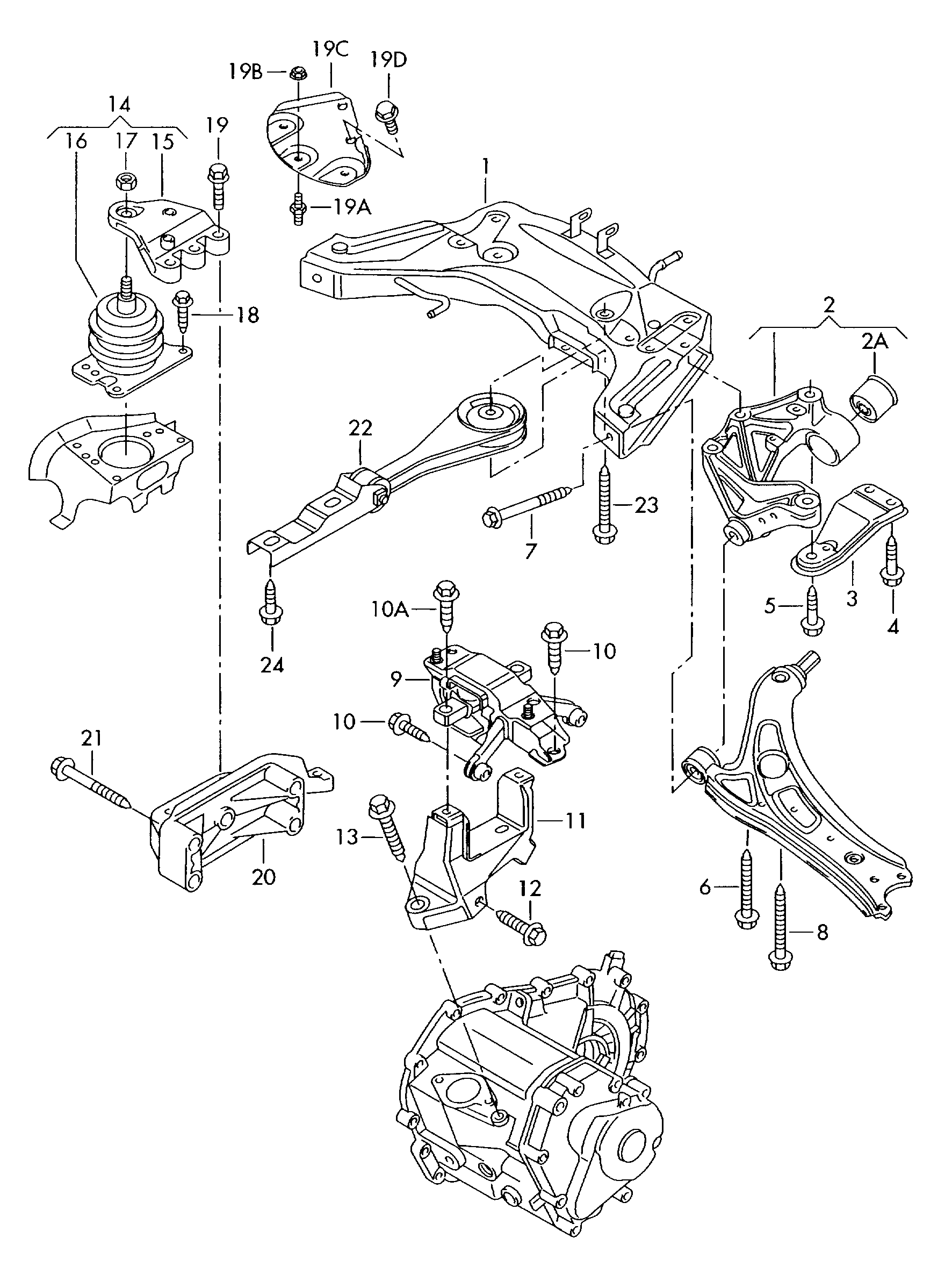 VAG 6Q0 407 183A - Supporto, Braccio oscillante www.autoricambi360.it
