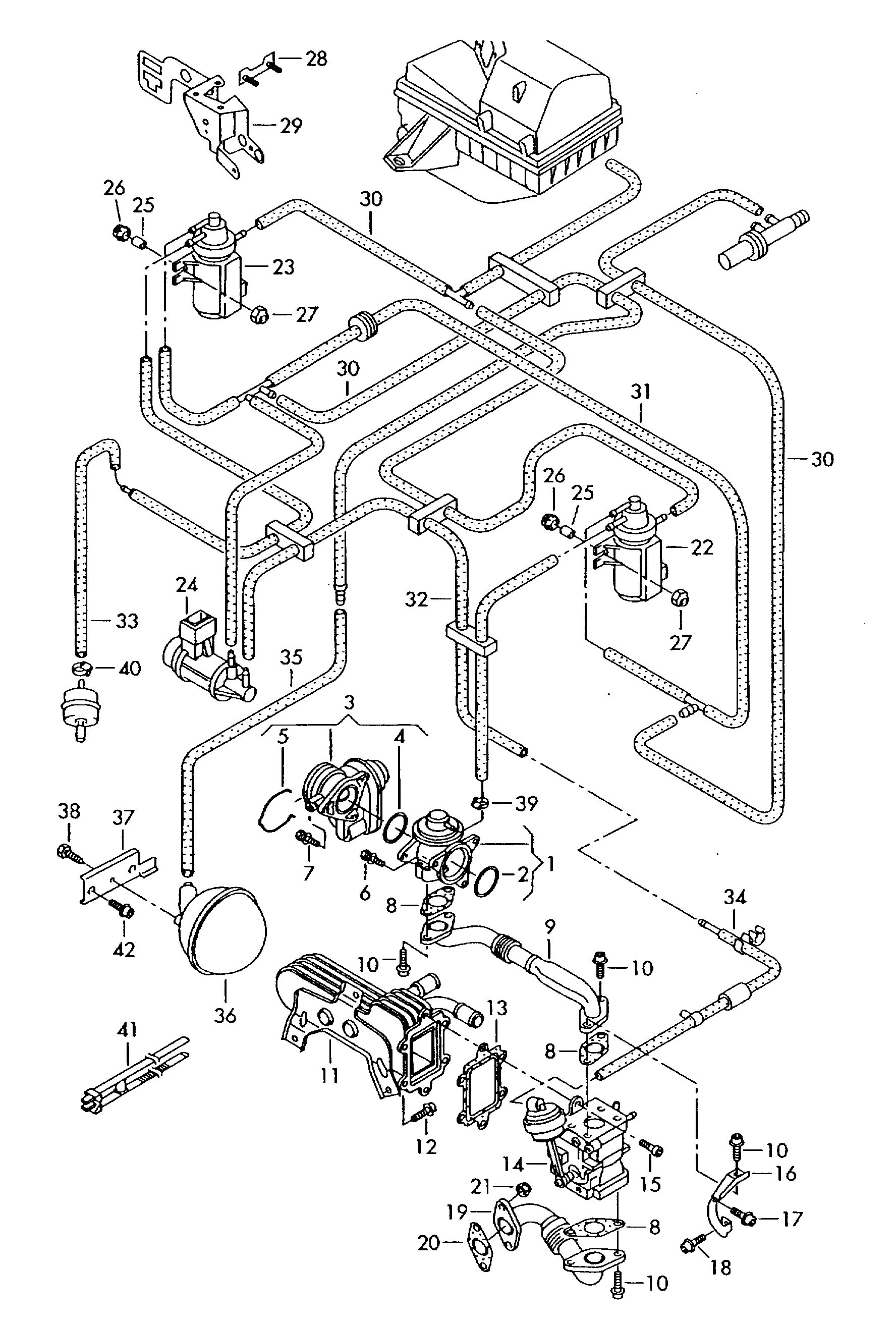 VAG 038 131 512 H - Valvola comando a depressione, ricircolo gas scarico www.autoricambi360.it