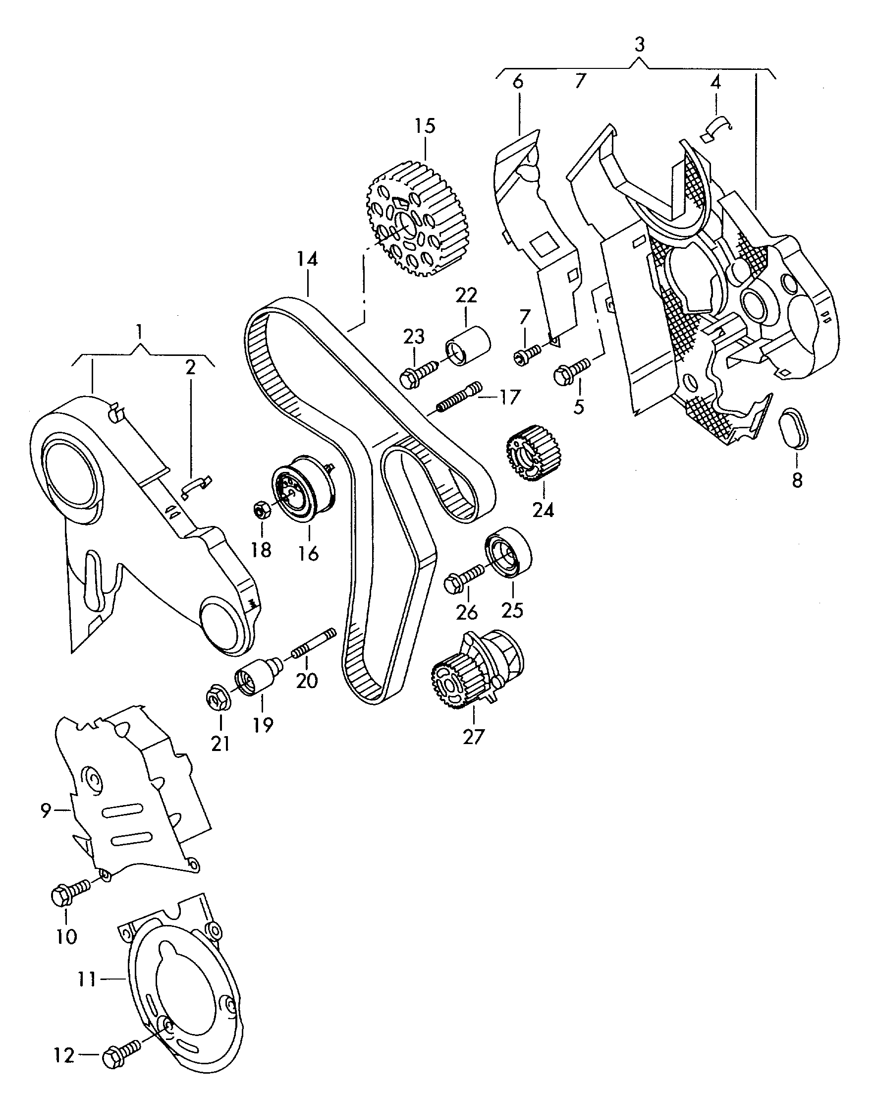 VAG N 104 447 02 - Kit cinghie dentate www.autoricambi360.it