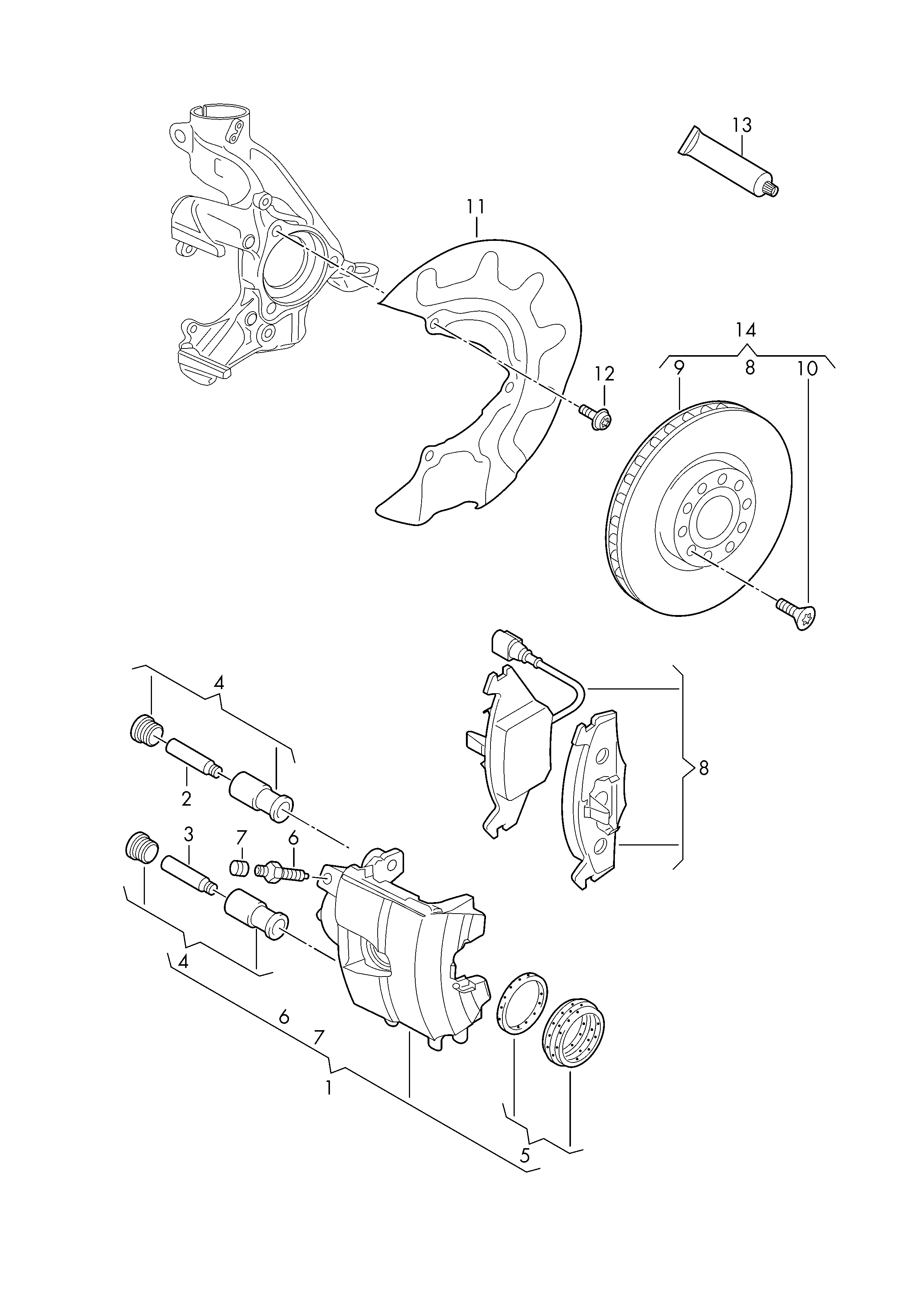VAG 5Q0698151C - Kit pastiglie freno, Freno a disco www.autoricambi360.it