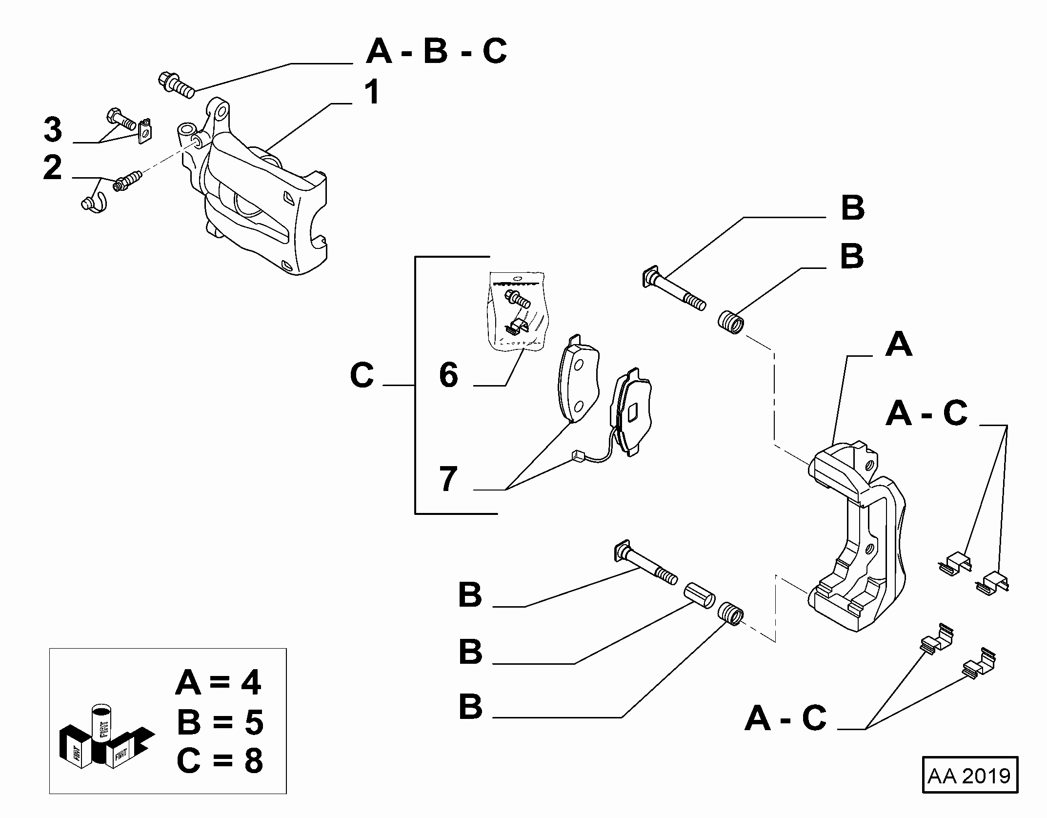 FCA 71770082 - Kit pastiglie freno, Freno a disco www.autoricambi360.it