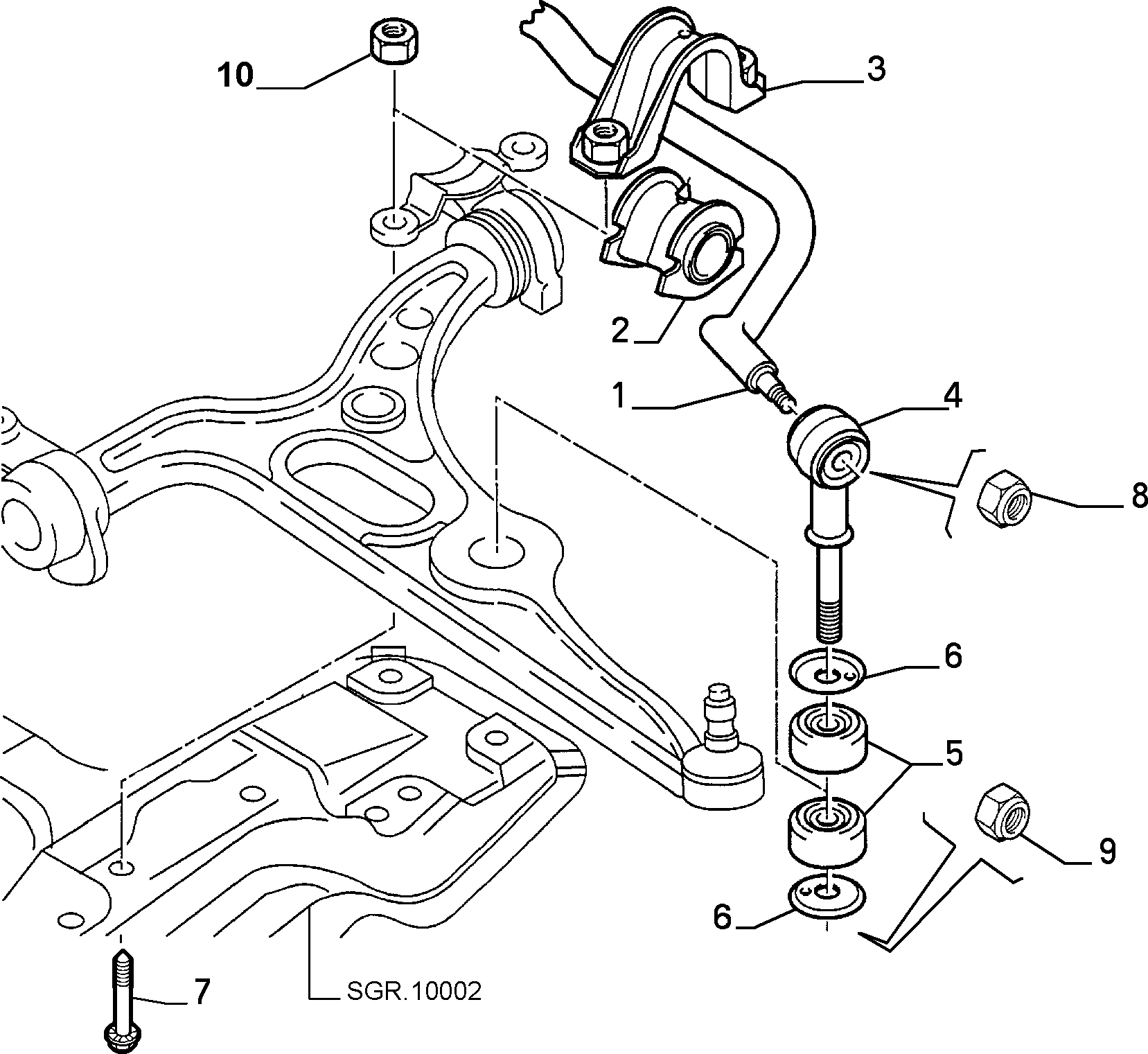 FCA 1313056080 - Supporto, Barra accoppiamento stabilizzatore www.autoricambi360.it