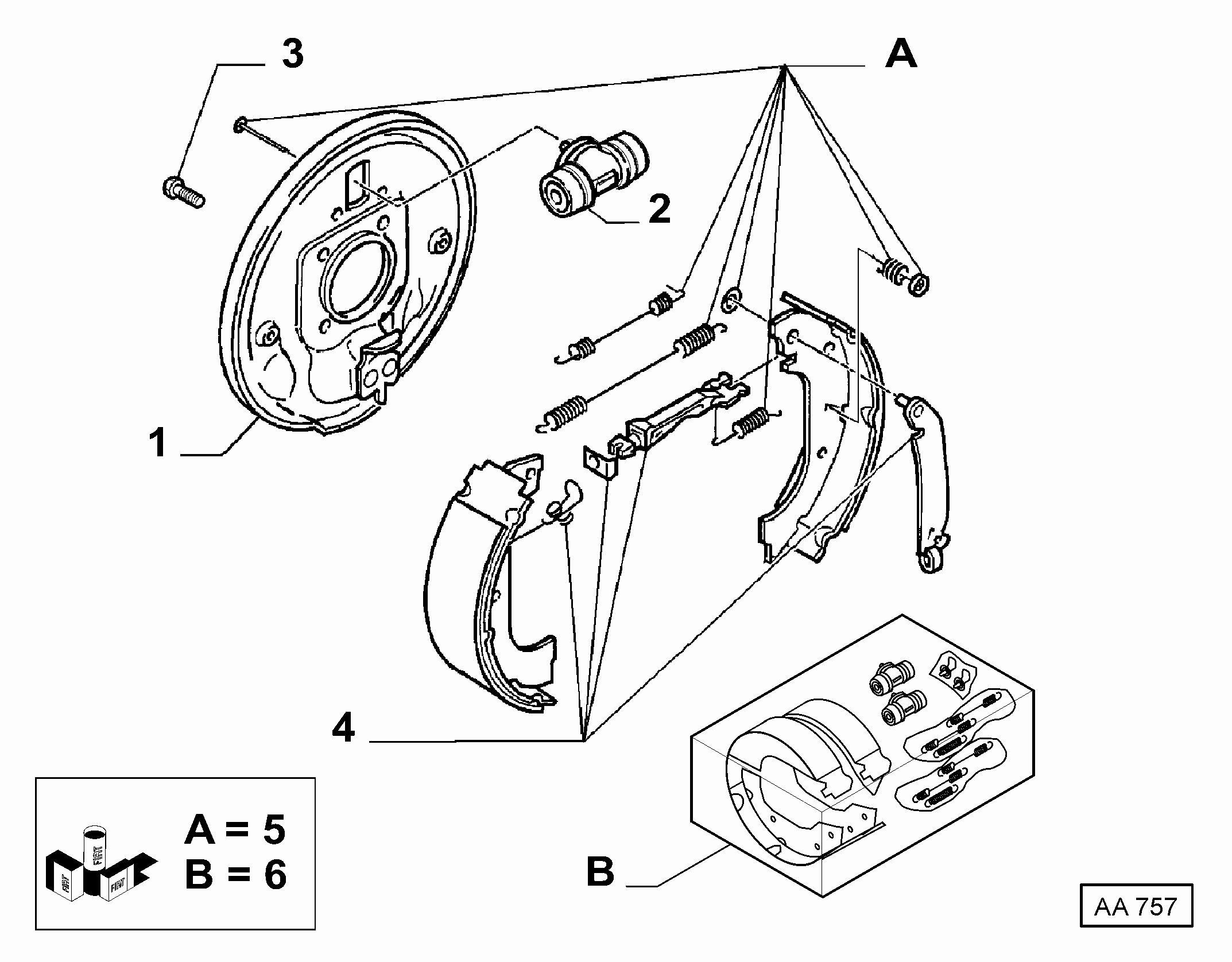 FCA 77362451 - Kit ganasce freno www.autoricambi360.it