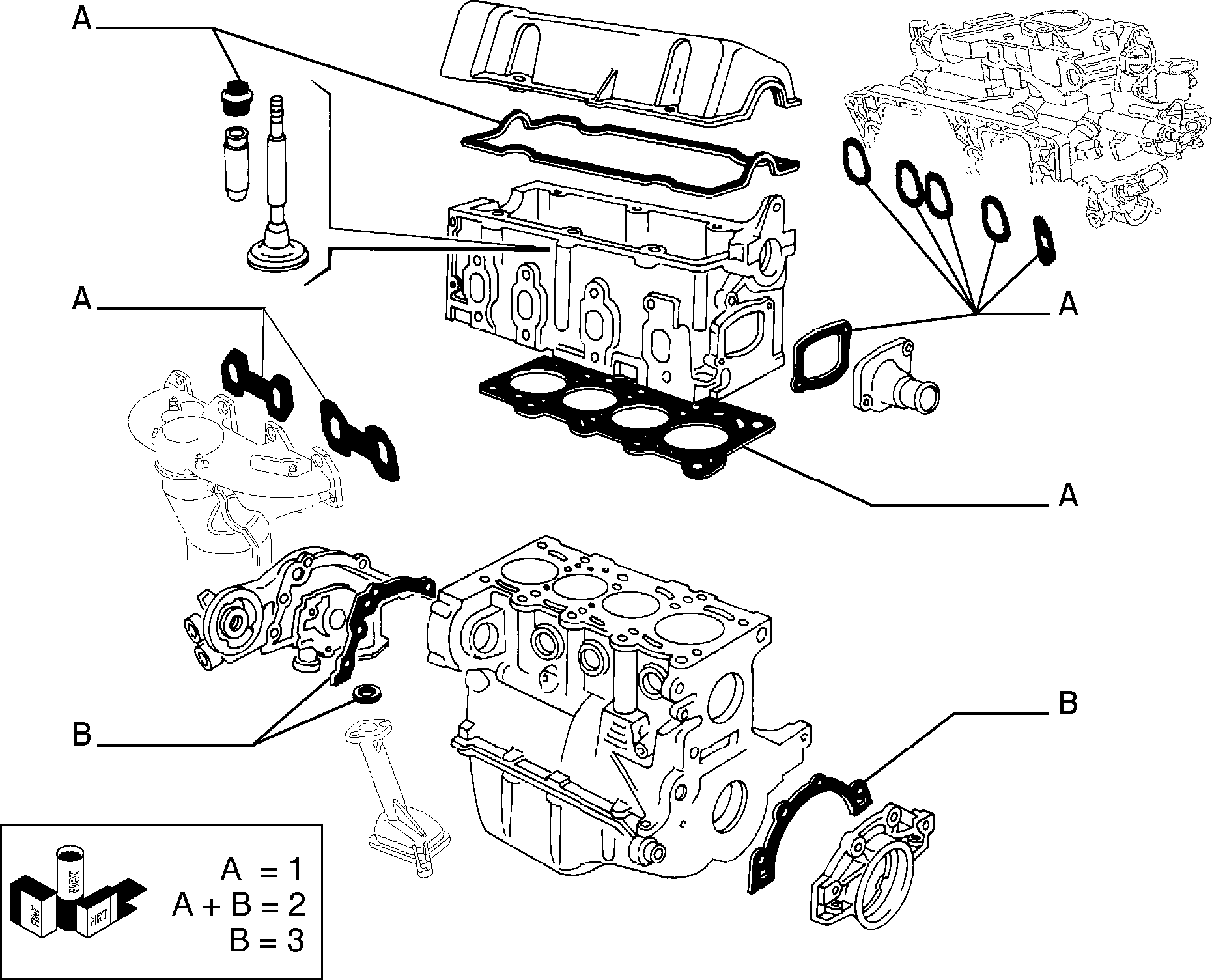FCA 71728880 - Kit guarnizioni, Monoblocco www.autoricambi360.it