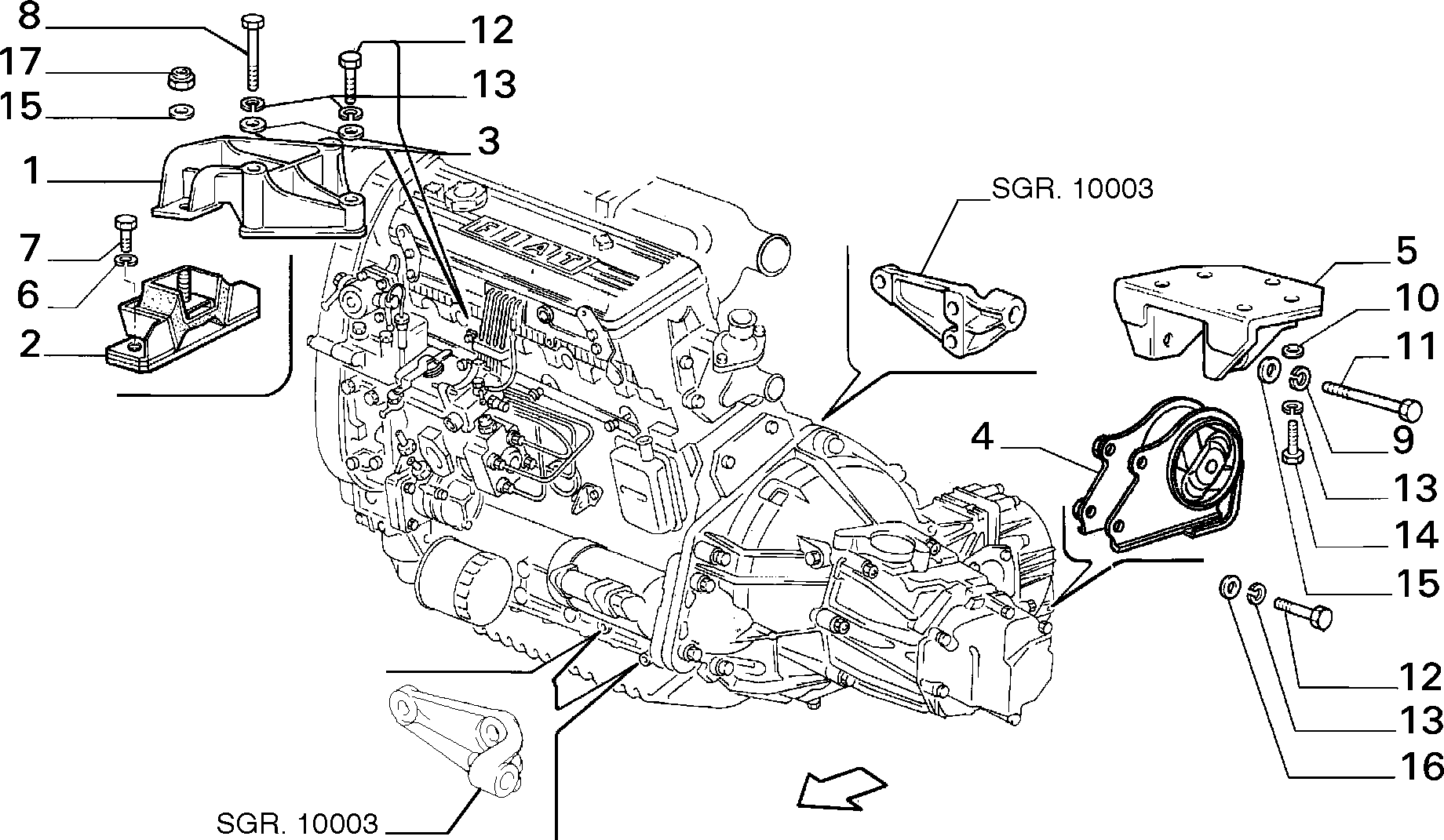 FCA 7755436 - Sospensione, Motore www.autoricambi360.it