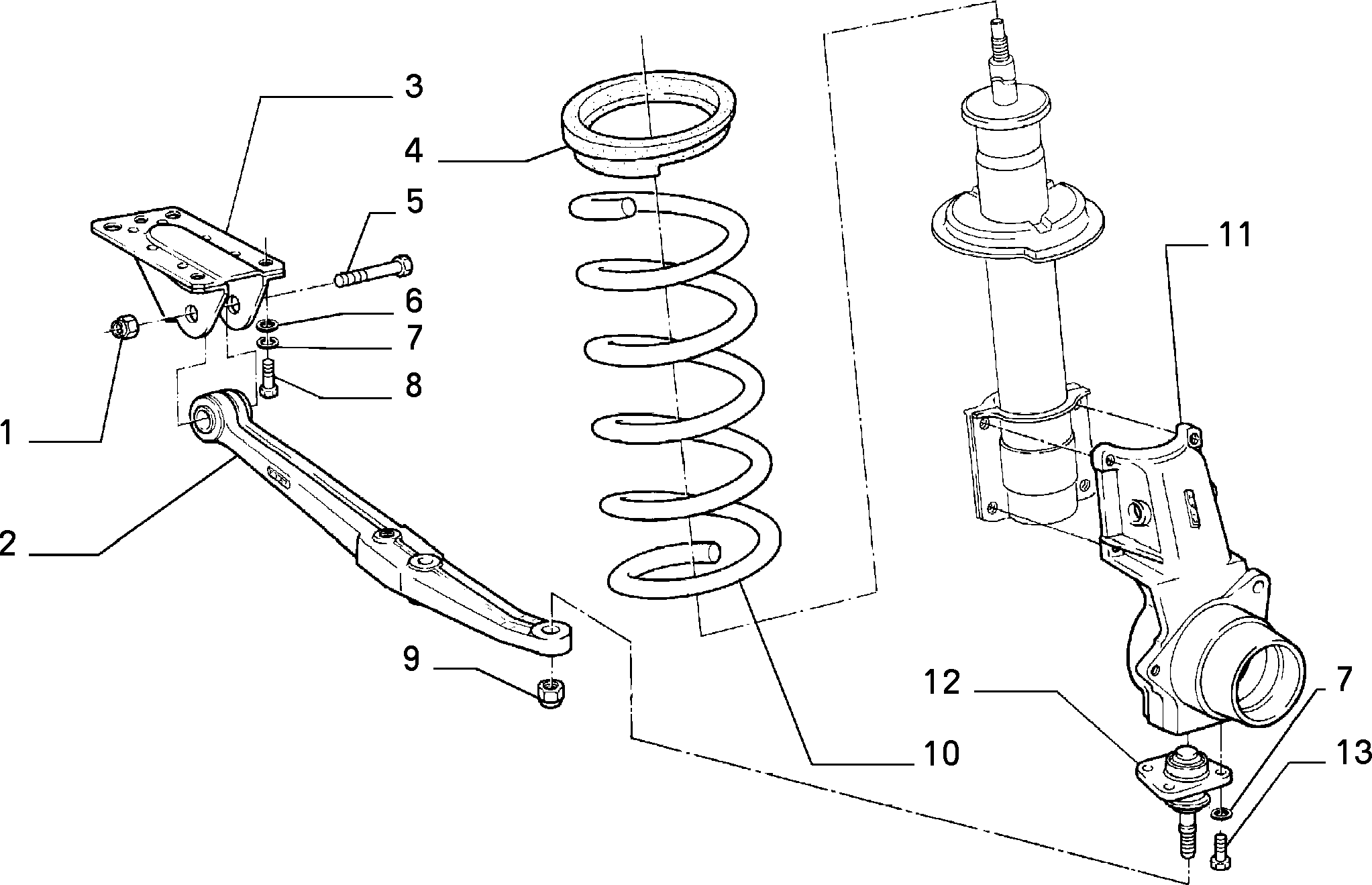 FCA 7 695 190 - Braccio oscillante, Sospensione ruota www.autoricambi360.it