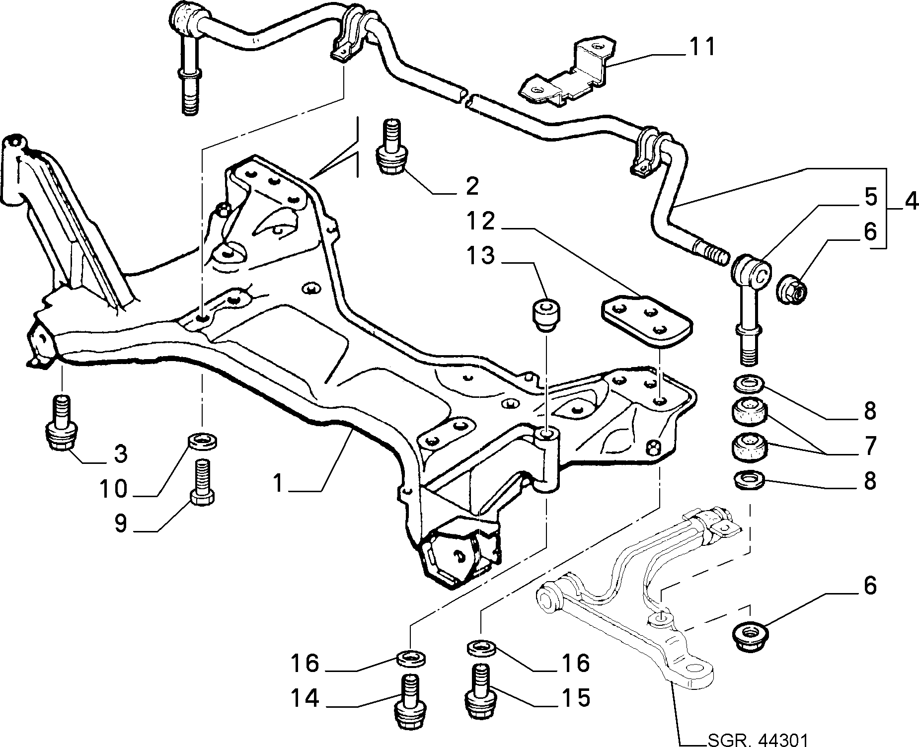 FCA 1300716080 - Asta / Puntone, Stabilizzatore www.autoricambi360.it