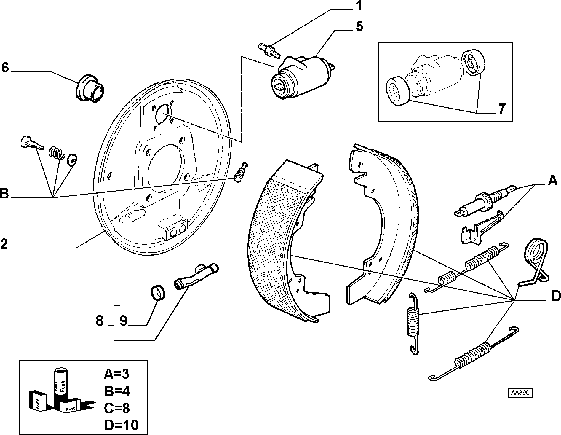 FCA 9945884 - Kit ganasce freno www.autoricambi360.it
