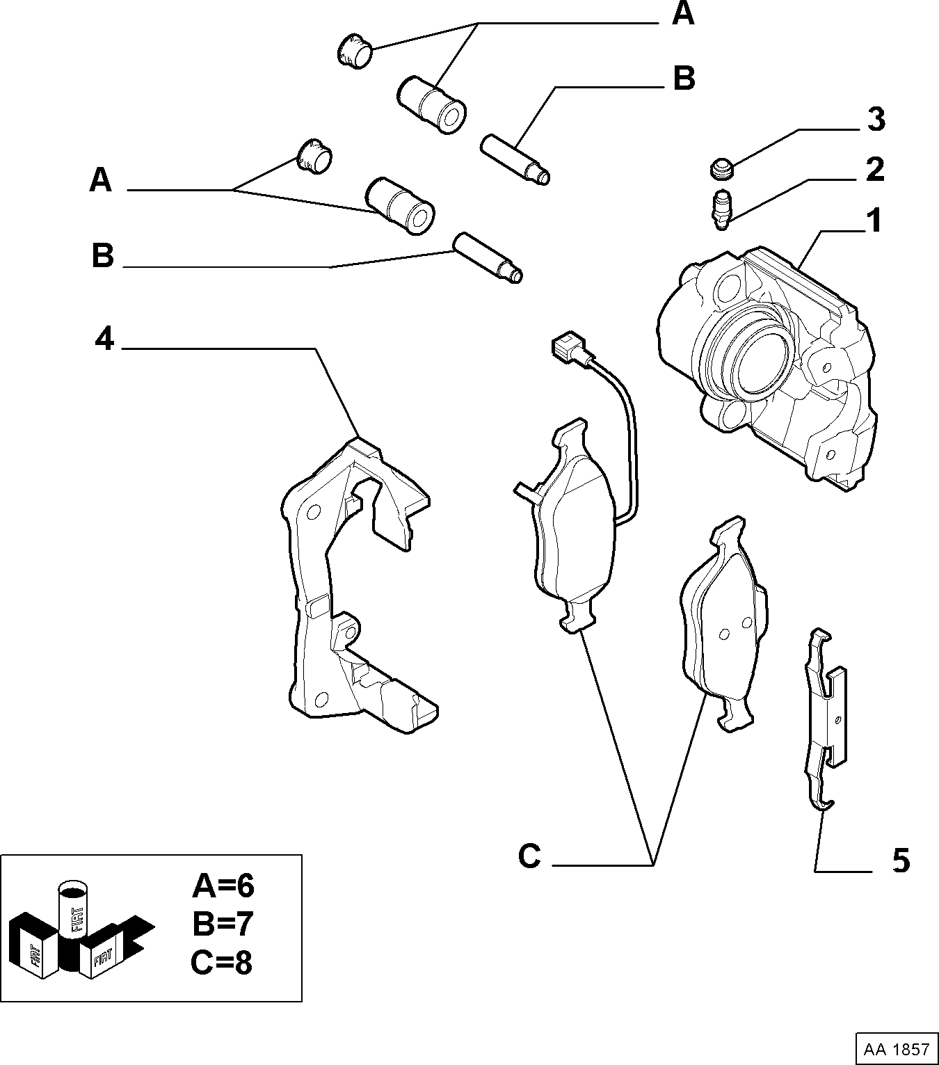 FCA 77365796 - Kit pastiglie freno, Freno a disco www.autoricambi360.it