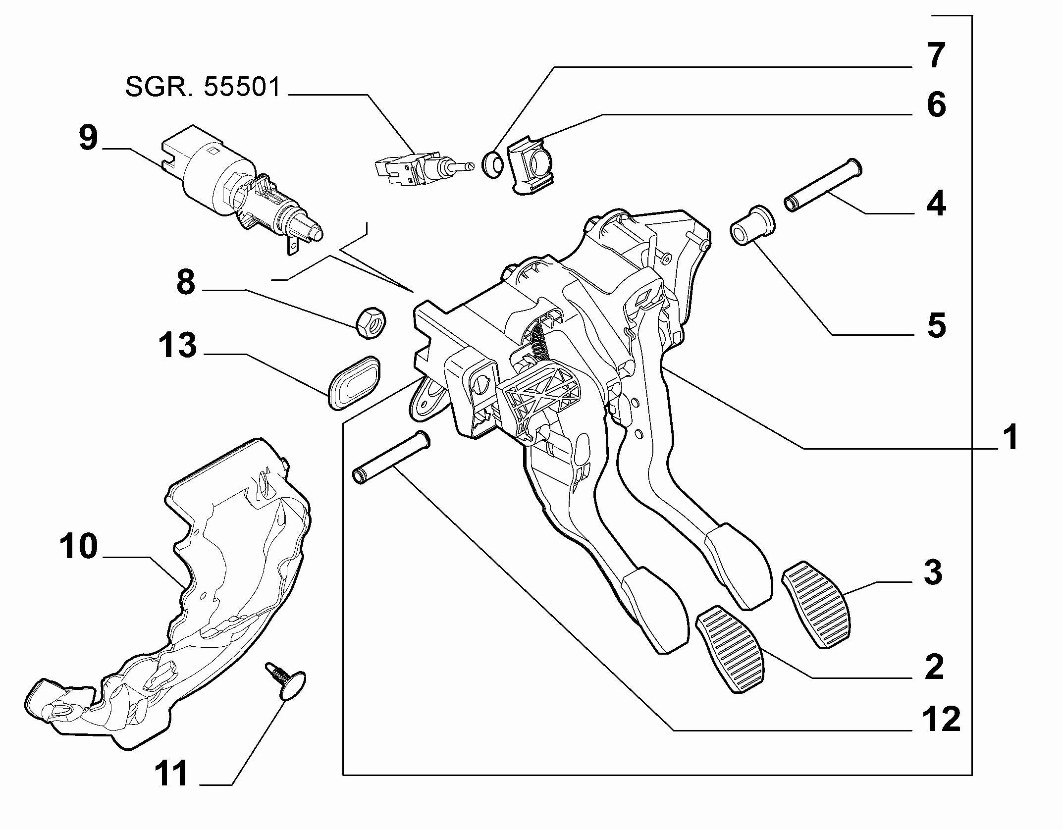 FCA 71746348 - Rivestimento pedale, Pedale frizione www.autoricambi360.it