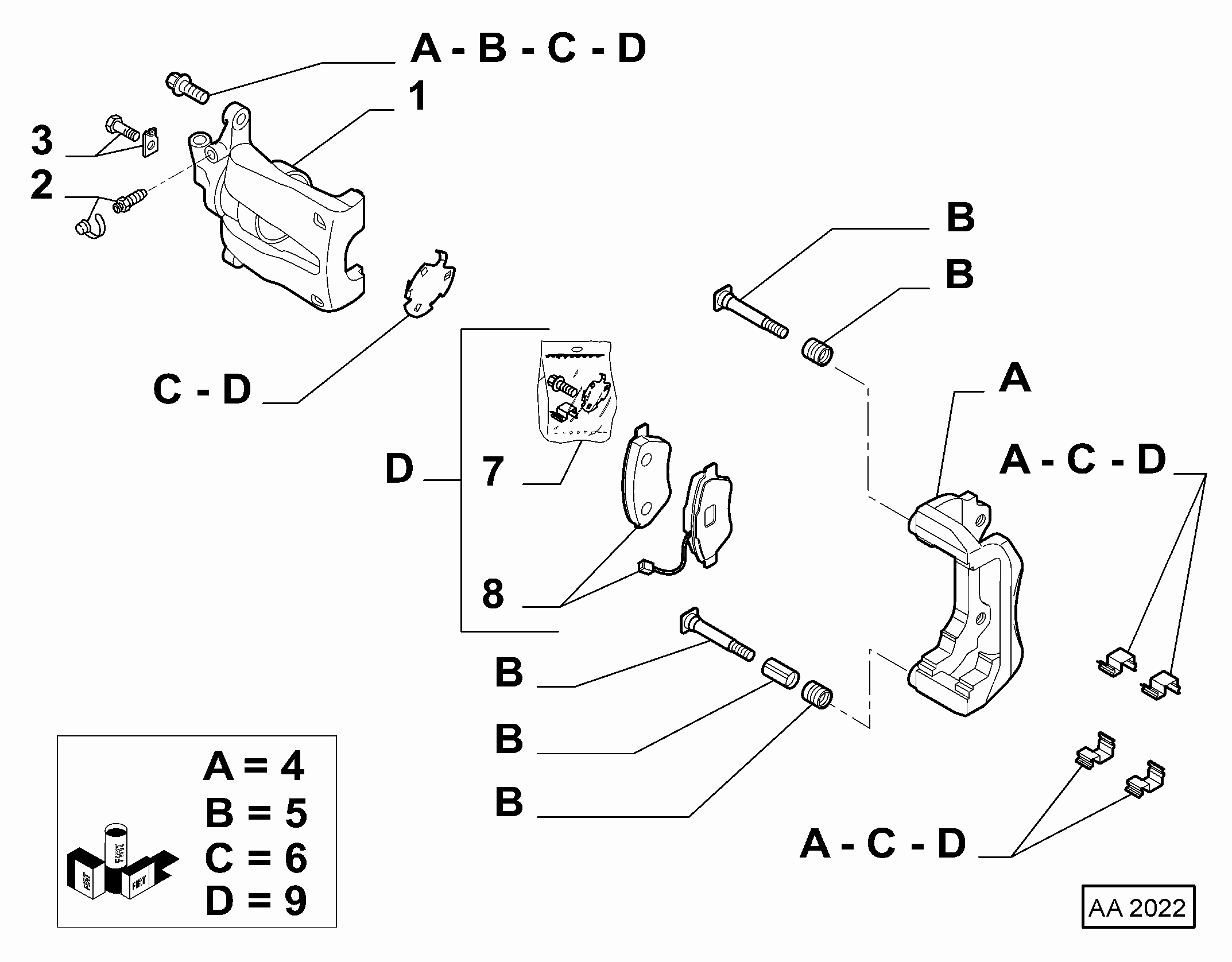 FCA 77364874 - Kit pastiglie freno, Freno a disco www.autoricambi360.it