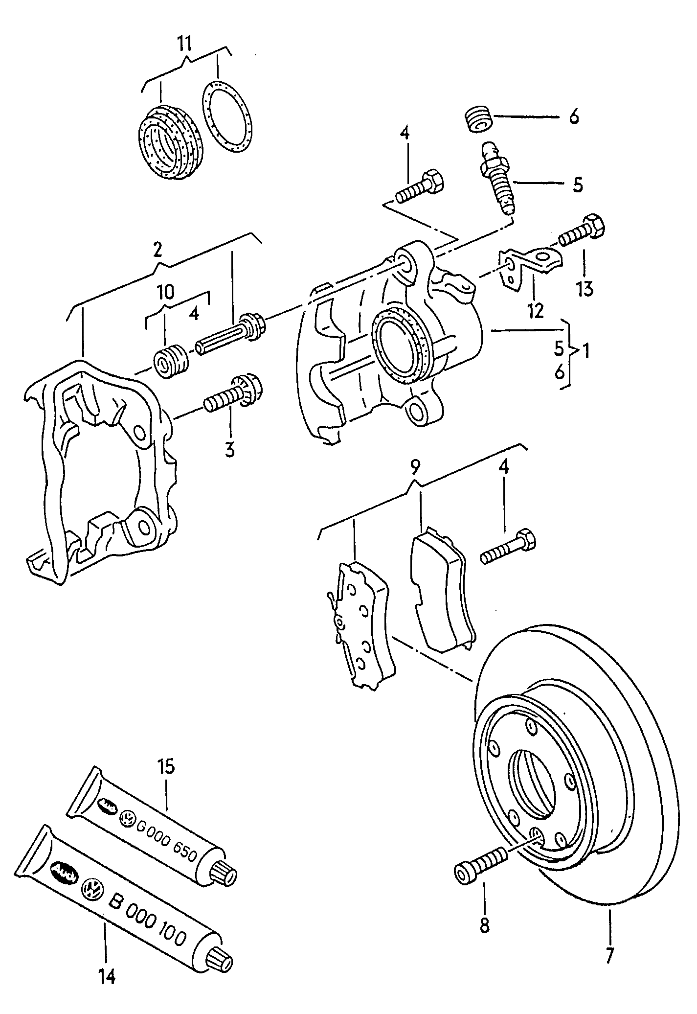 VAG 701 698 151 J - Kit pastiglie freno, Freno a disco www.autoricambi360.it