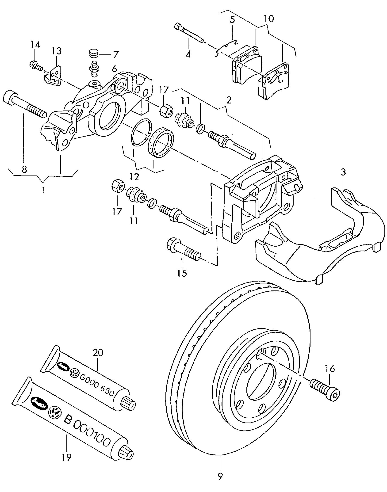 VAG 701 698 151 H - Kit pastiglie freno, Freno a disco www.autoricambi360.it