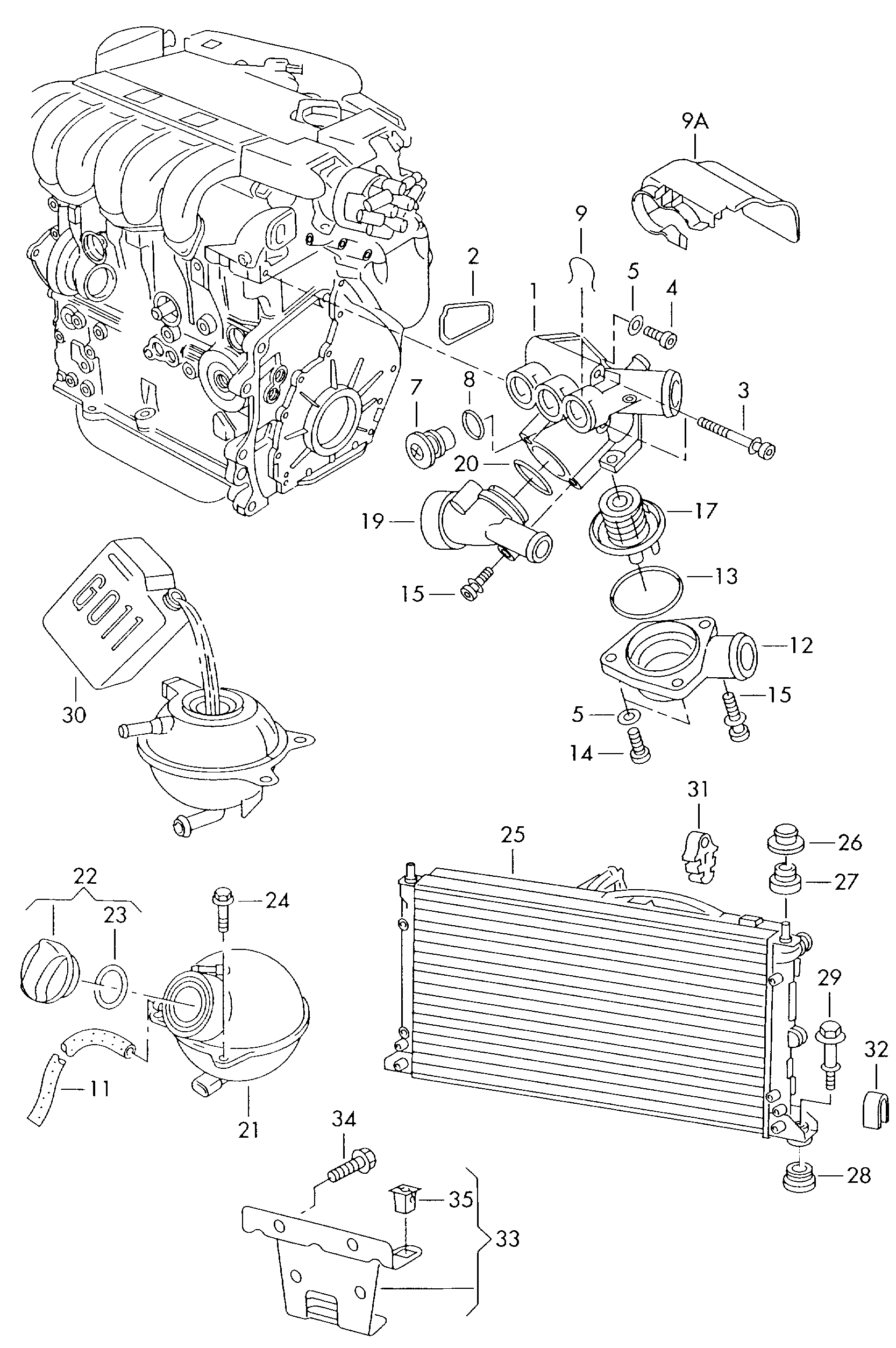 AHE 102.080/A - Radiatore, Raffreddamento motore www.autoricambi360.it