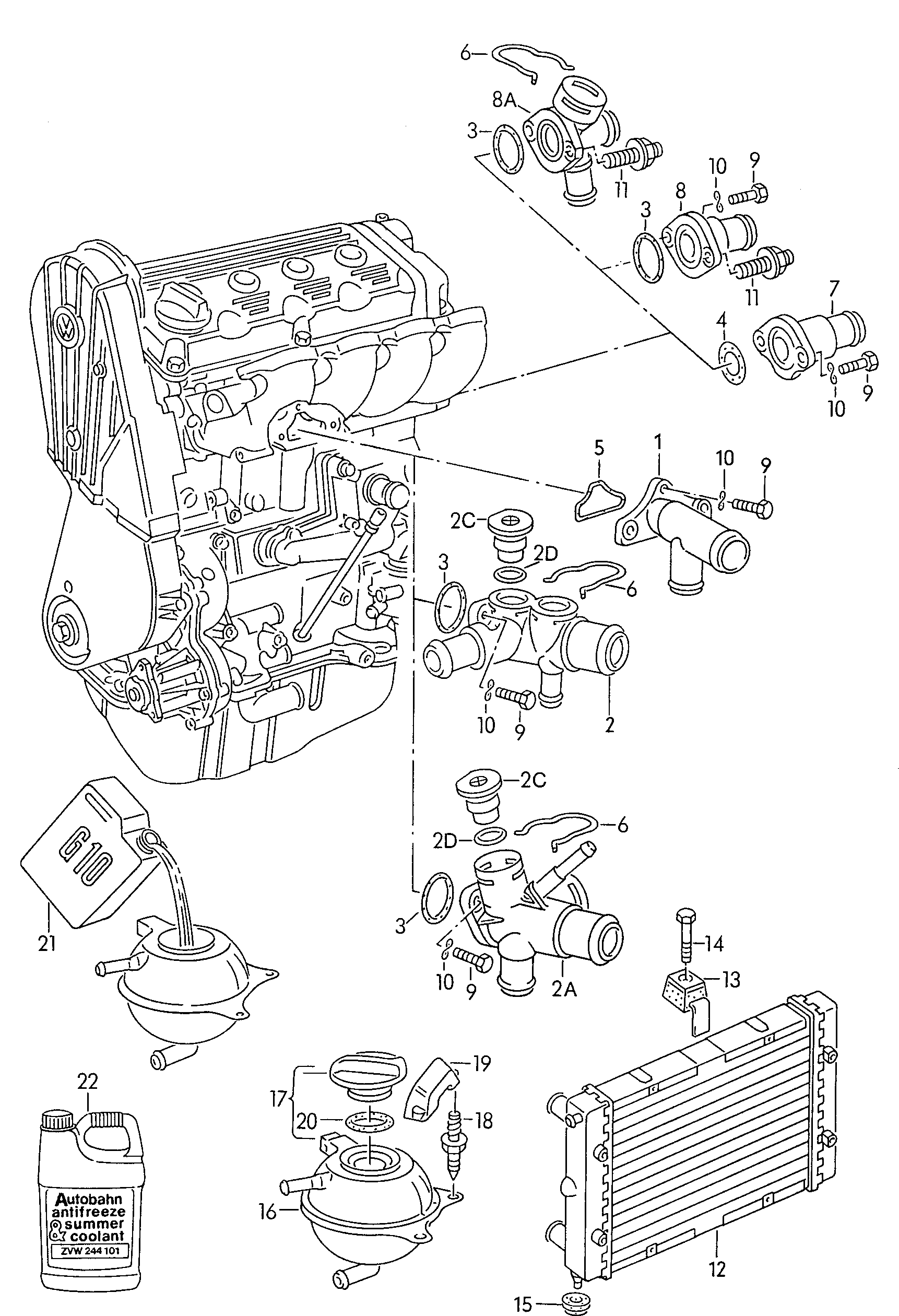 VAG 1H0121407A - Serbatoio compensazione, Refrigerante www.autoricambi360.it