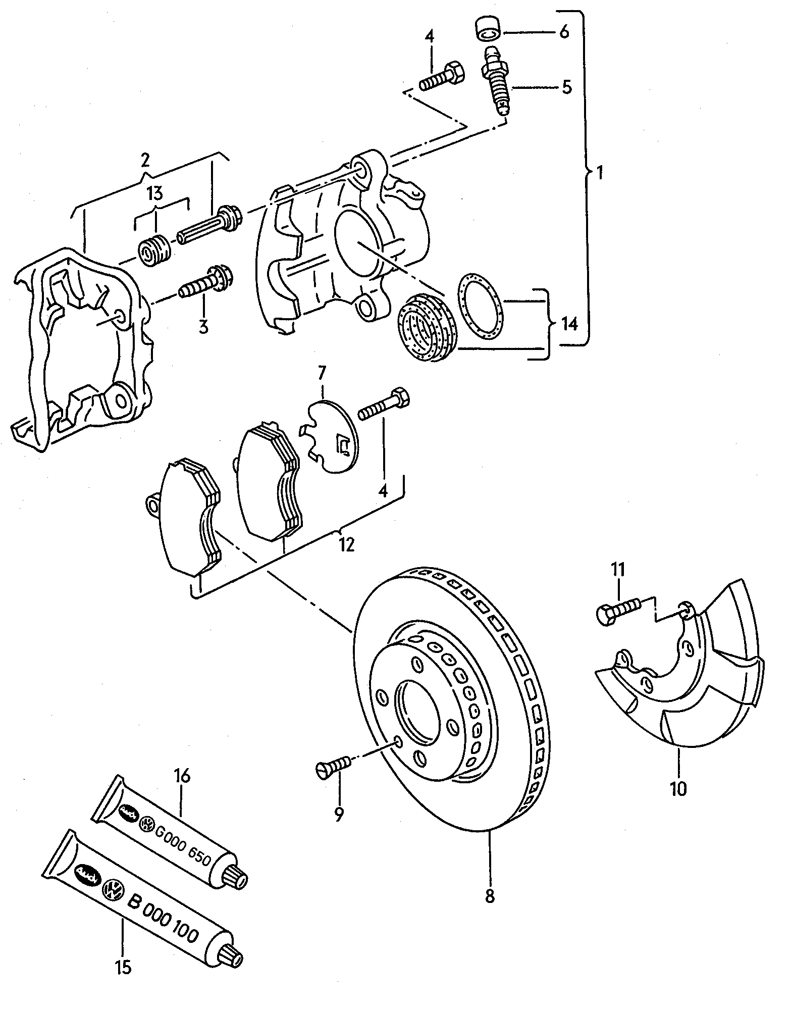 VAG 357698151B - Kit pastiglie freno, Freno a disco www.autoricambi360.it