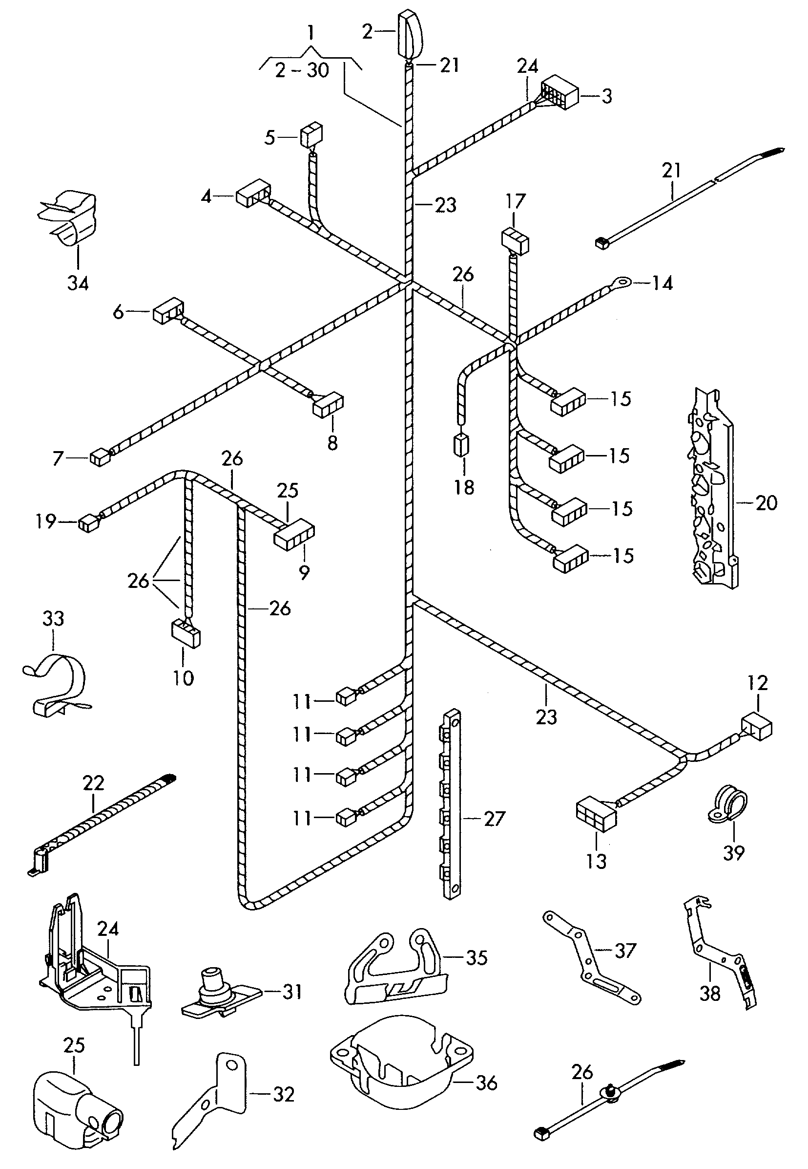 VAG 1J0 973 702 - Kit riparazione cavi, Impianto elettrico centrale www.autoricambi360.it