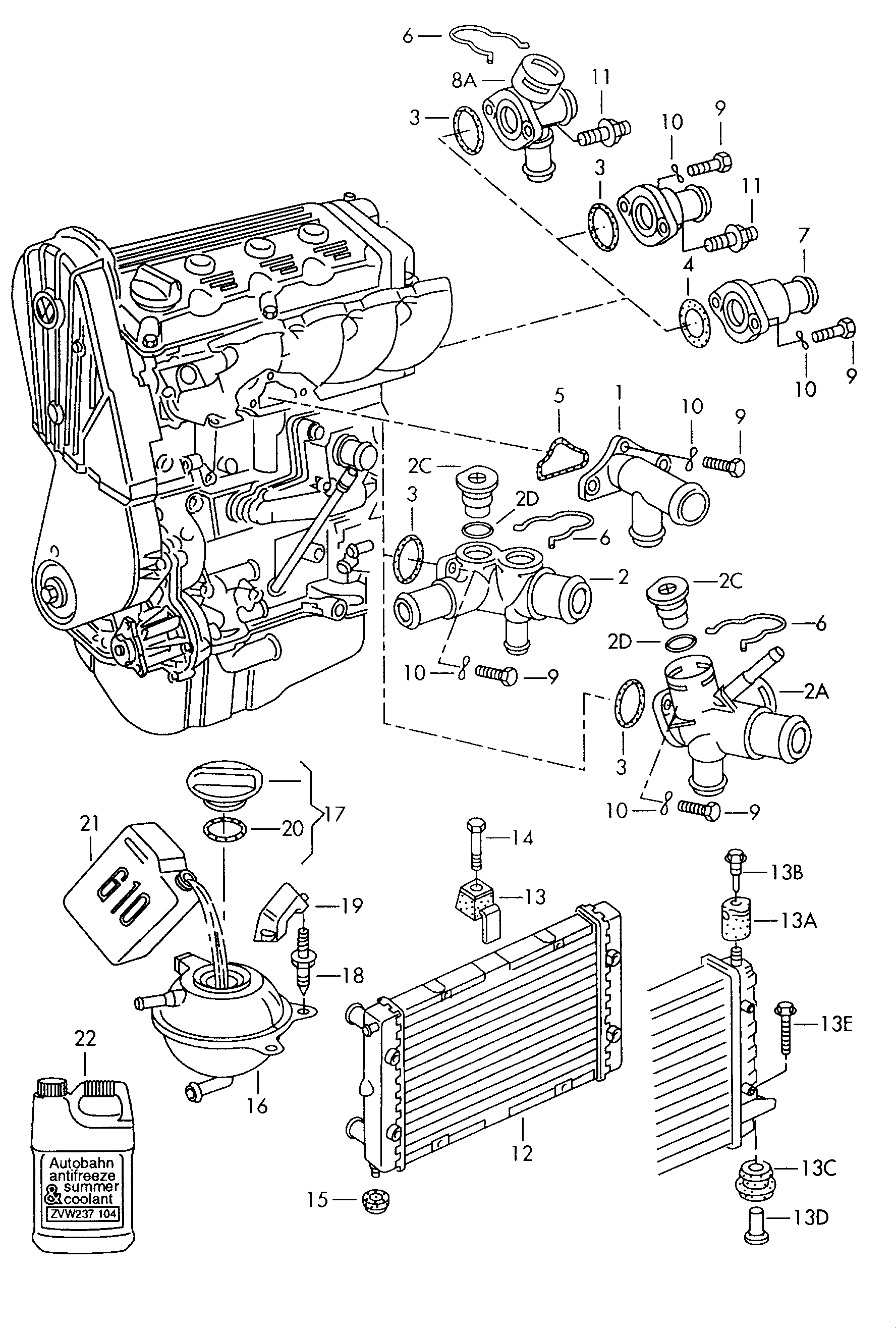 VAG 1H0121407A - Serbatoio compensazione, Refrigerante www.autoricambi360.it