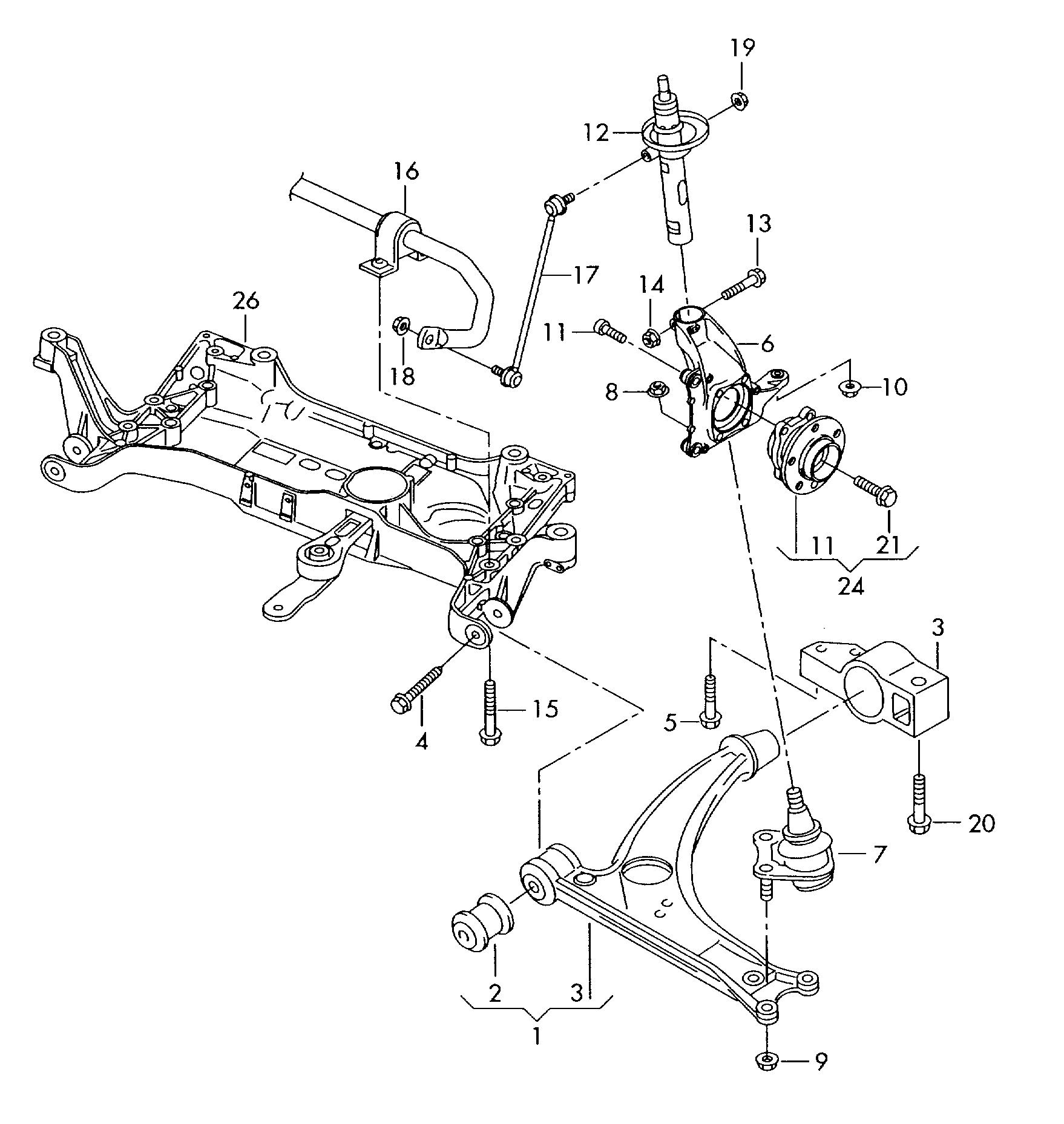 VAG 3C0199231E - Supporto, Braccio oscillante www.autoricambi360.it
